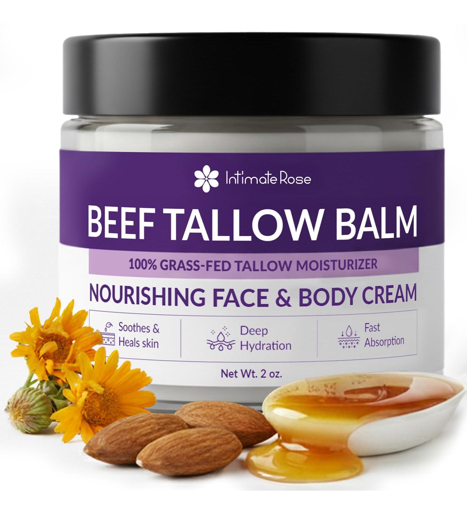 Intimate Rose Whipped Beef Tallow for Skin, Face & Body - Doctor Recommended 100% Grass Fed Balm with Organic Honey & Calendula - Natural Moisturizer for Dry Sensitive Skin - Unscented, 2oz. - Buy Online on GoSupps.com