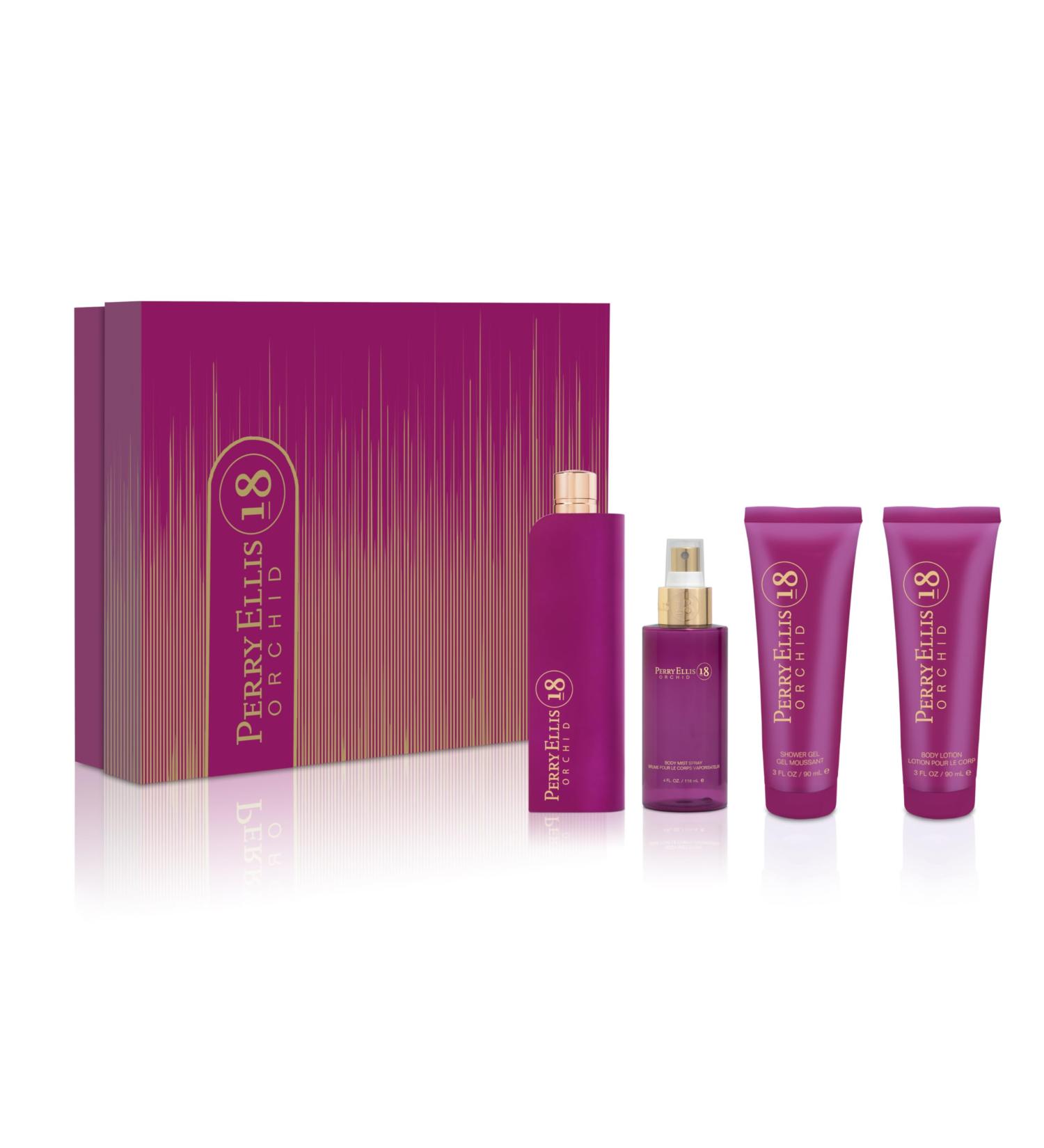 Perry Ellis Fragrances Perry ellis 18 orchid for women - 4-piece gift set 3.4 Fl Ounce 13.4 Fl Oz (Pack of 1) - Buy Online on GoSupps.com