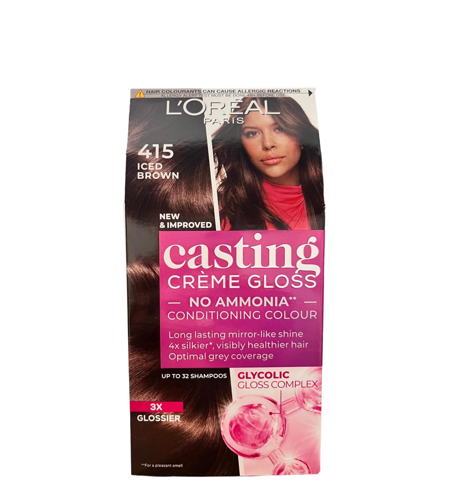 L'OR AL L'Or al Paris Casting Intense Hair Color Ammonia-Free Silicone-Free with Gloss Cream #415 Ice Brown 3 Count - Buy Online on GoSupps.com