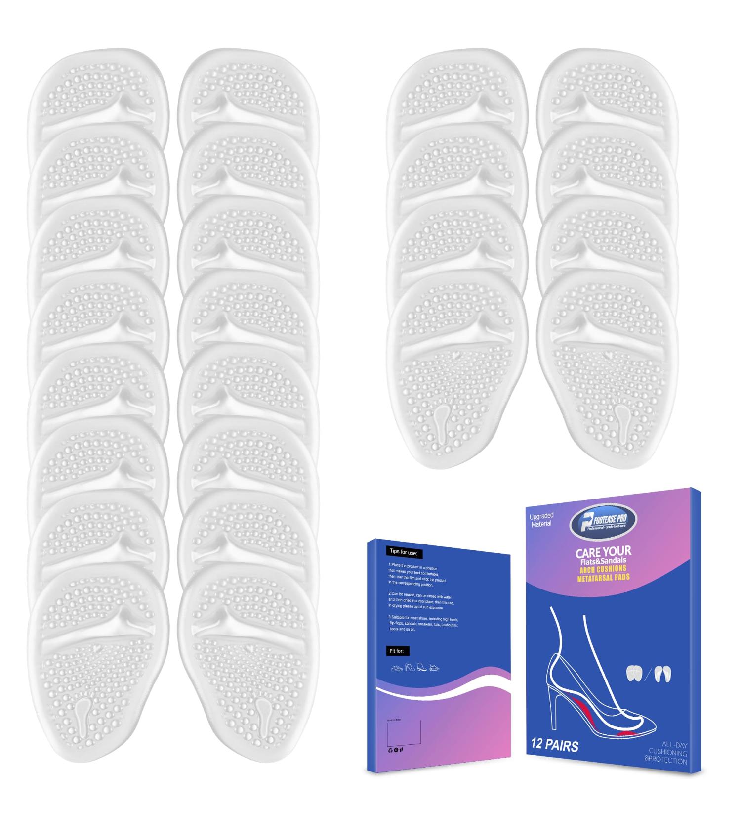 Metatarsal Pads for Women - 6 Pairs Gel Ball of Foot Cushions | Invisible High Heel Inserts for All Day Pain Relief & Comfort - Buy Online on GoSupps.com