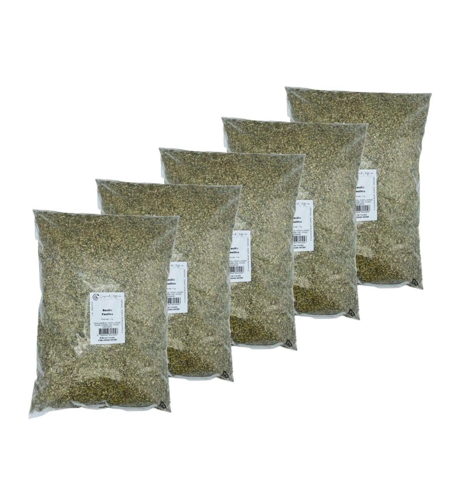 Cuisine de Cheffe.com Pack of 5 Basil Leaves 1 kg Bag