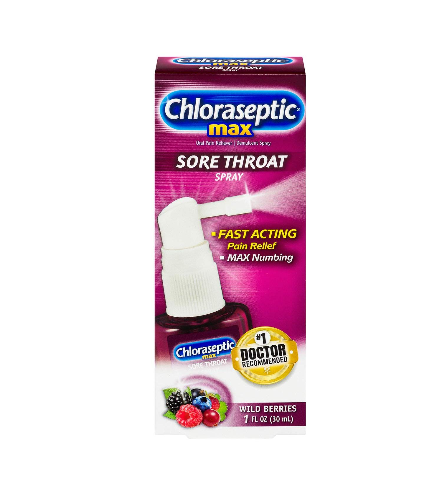 Chloraseptic Max Strength Wild Berries Sore Throat Spray 1.0 fl oz - Buy Online on GoSupps.com