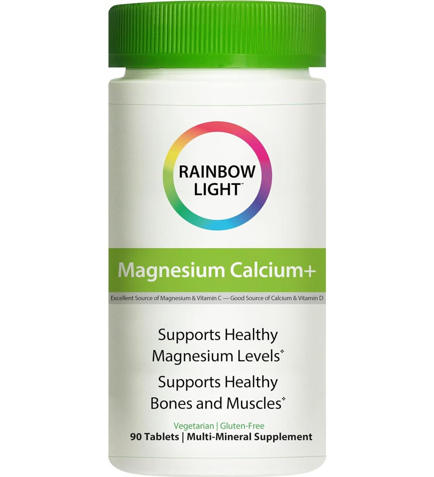 Rainbow Light Magnesium Calcium Plus â€“ Essential Nutrients for Bone Health | 90 Count - Buy Online on GoSupps.com