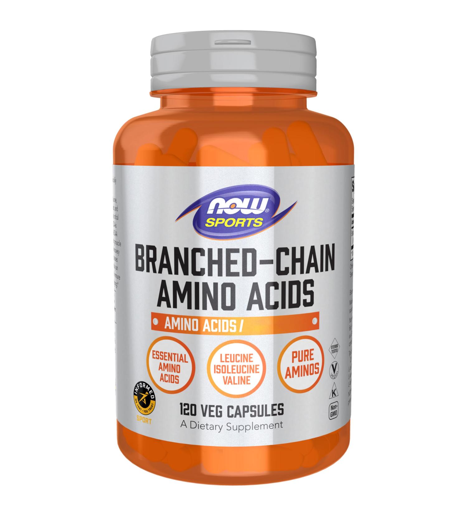 Now Foods BCAA (Branched-Chain Amino Acids) 120 Vegan Capsules Branched-Chain Amino Acids Lab Tested Gluten Free Vegetarian Soy Free Genetic Engineering Free - Buy Online on GoSupps.com
