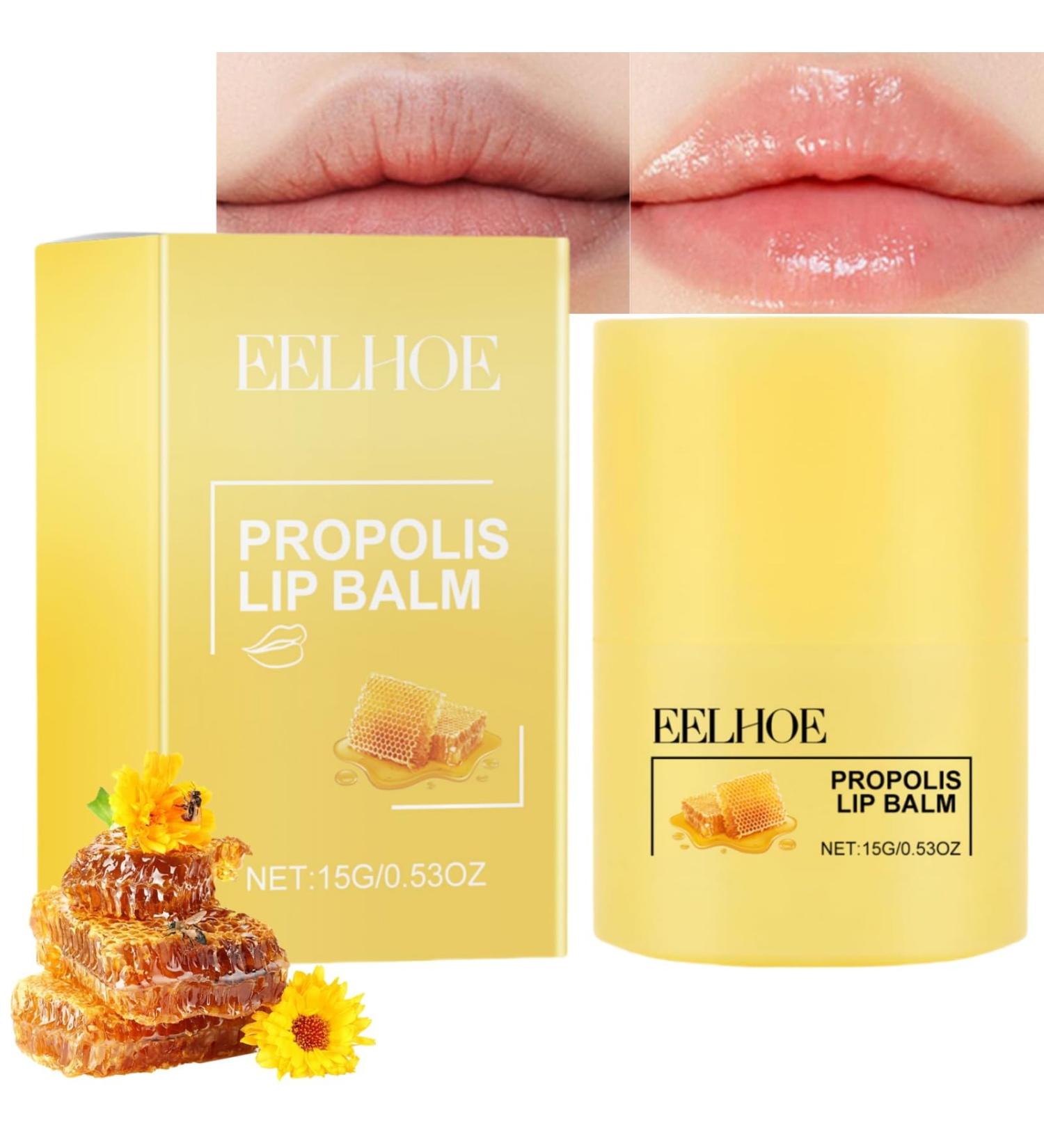 Propolis Lip Cerin Lip Balm Stick Honey Bee Lip Butter Hydrating Overnight Lip Balm & Mask Honey Bee Lip Balm Gentle Exfoliation 12 Hours Long-Lasting Moisture Lip Balm Repair Lip Balm for Dry Lips - Buy Online on GoSupps.com