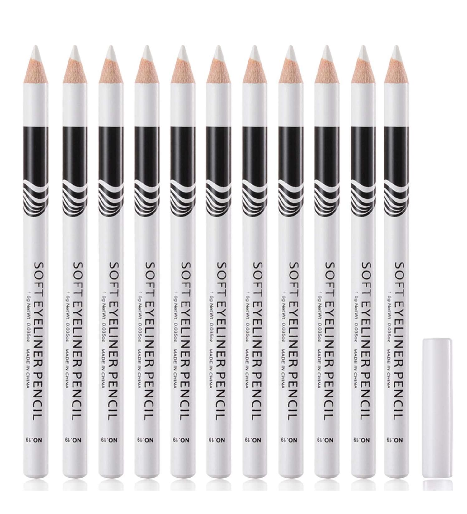 WENJLYJ 12 PCS White Eyeliner Pencils - Professional Long Lasting Waterproof Makeup Pencils for Inner Corner Highlighting - Highly Pigmented Eye Liner Pen Set for Women - Buy Online on GoSupps.com