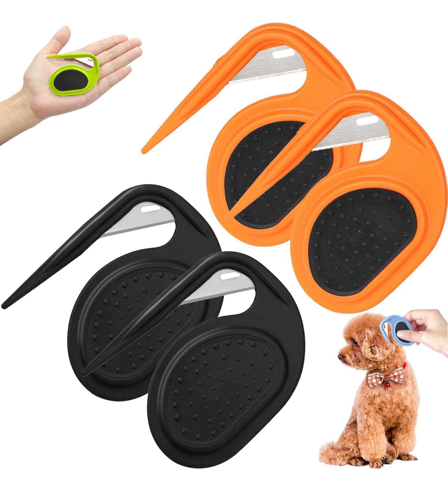 Pulunto Dog Comb for Pets - 4 Piece Fur Care Set | Knots Remover & Trimmer | Orange & Black - Buy Online on GoSupps.com