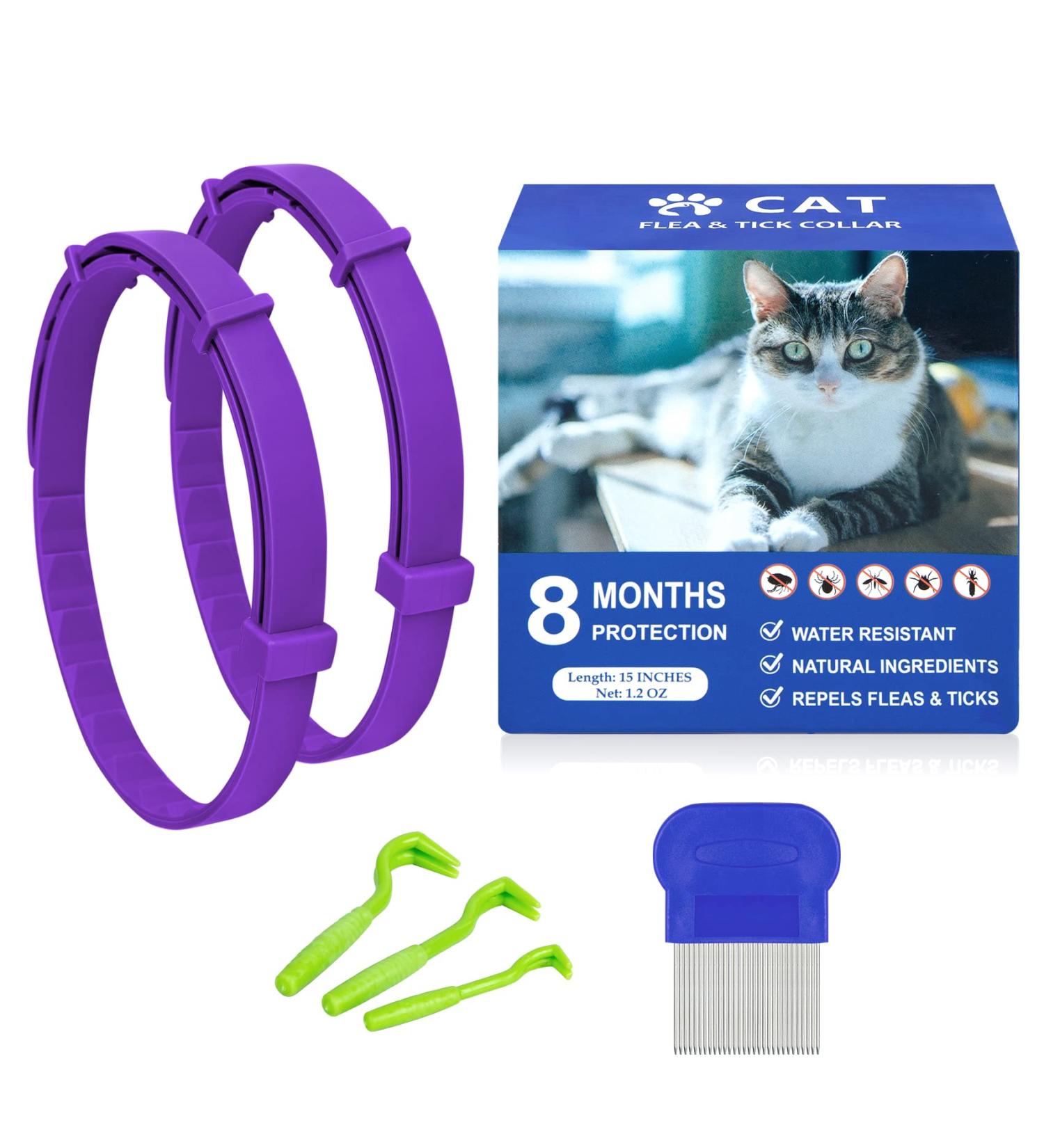 2 Pack Cat Flea Collar | 8 Months Protection | Repels Fleas & Ticks | Safe & Effective Prevention - Buy Online on GoSupps.com