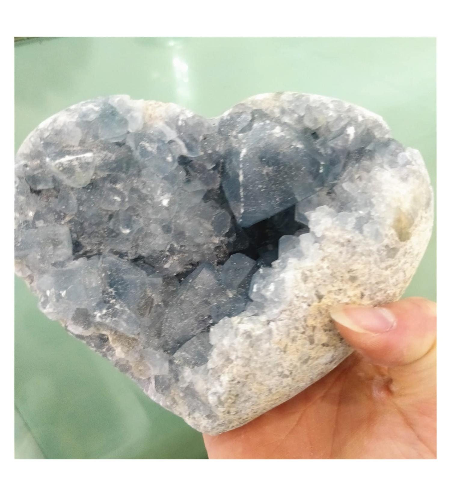 Natural Celestite Crystal Quartz Minerals Rough Stone Unpolished Lapis Lazuli Heart Ornament Blue Calcite Decorations Decoration (Size : 1.5-1.7kg) - Buy Online on GoSupps.com