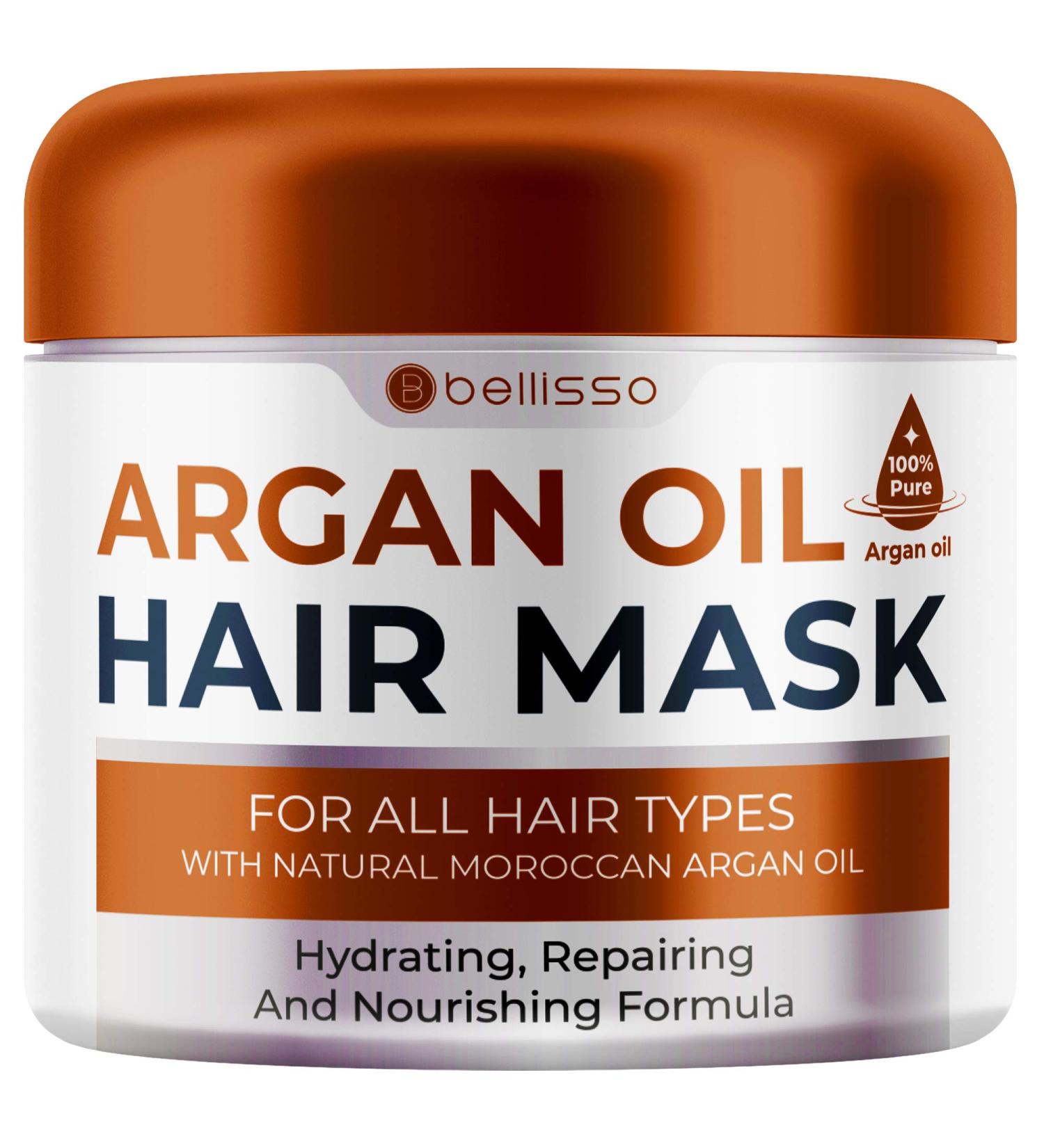 BELLISSO Moroccan Argan Oil Hair Mask - Deep Moisturizing Conditioner for Dry & Damaged Hair - Buy Online on GoSupps.com
