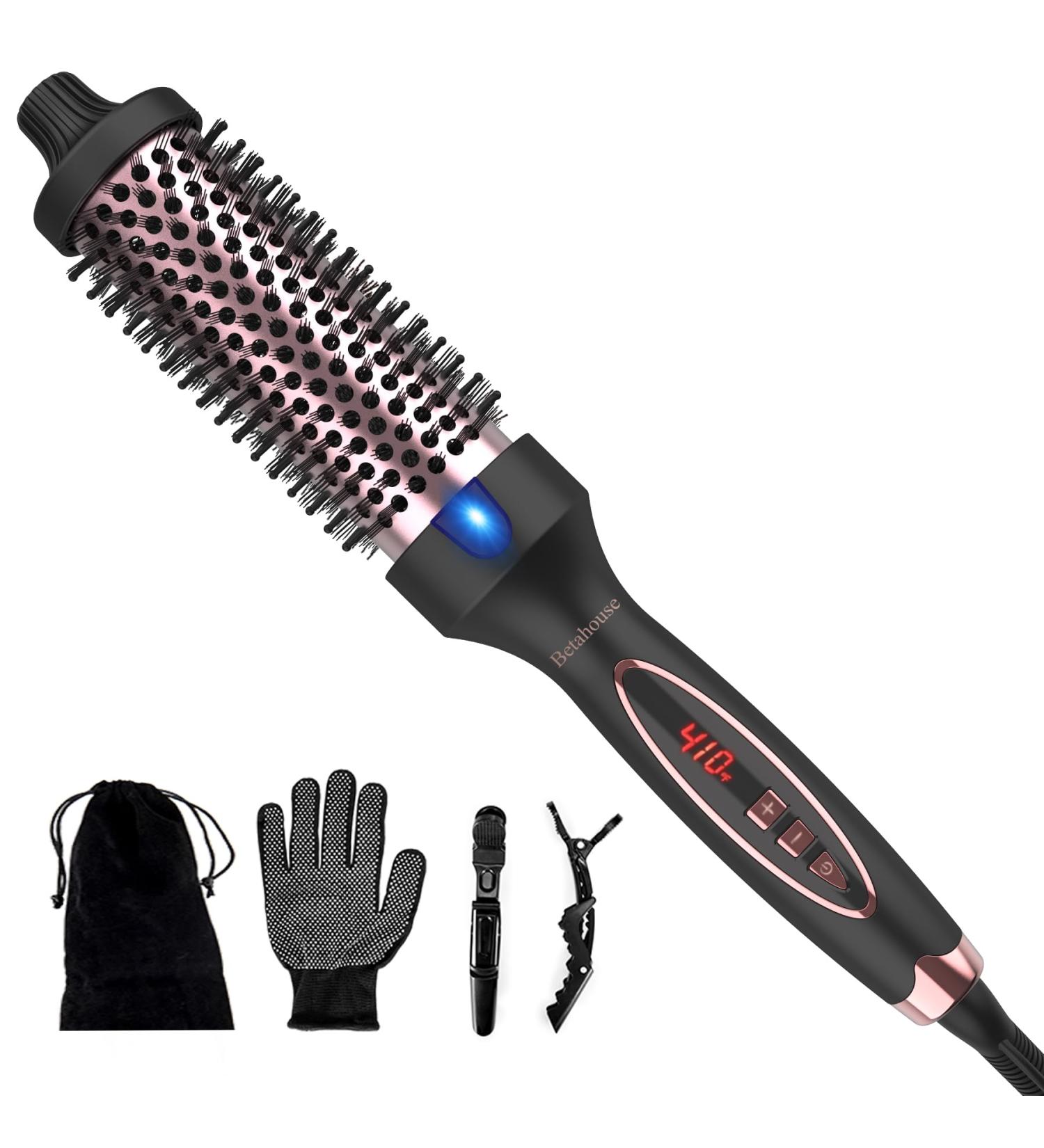 Betahouse Thermal Brush - 1.5 Inch Heated Round Curling Iron & Styling Brush for Blowout Look 9 Heat Settings Dual Voltage Ionic Technology - Perfect for Travel - Buy Online on GoSupps.com