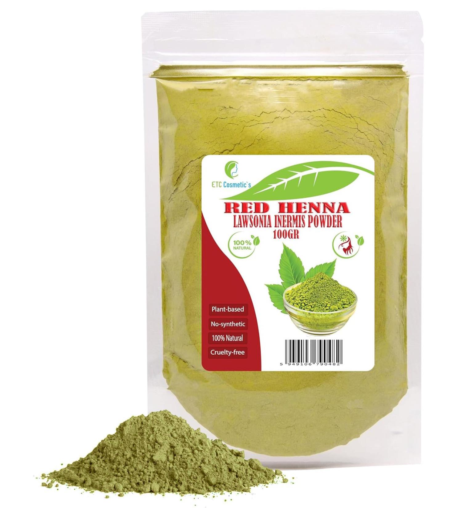 100g Red Henna Lawsonia Inermis Powder - Natural Hair Dye - Buy Online on GoSupps.com