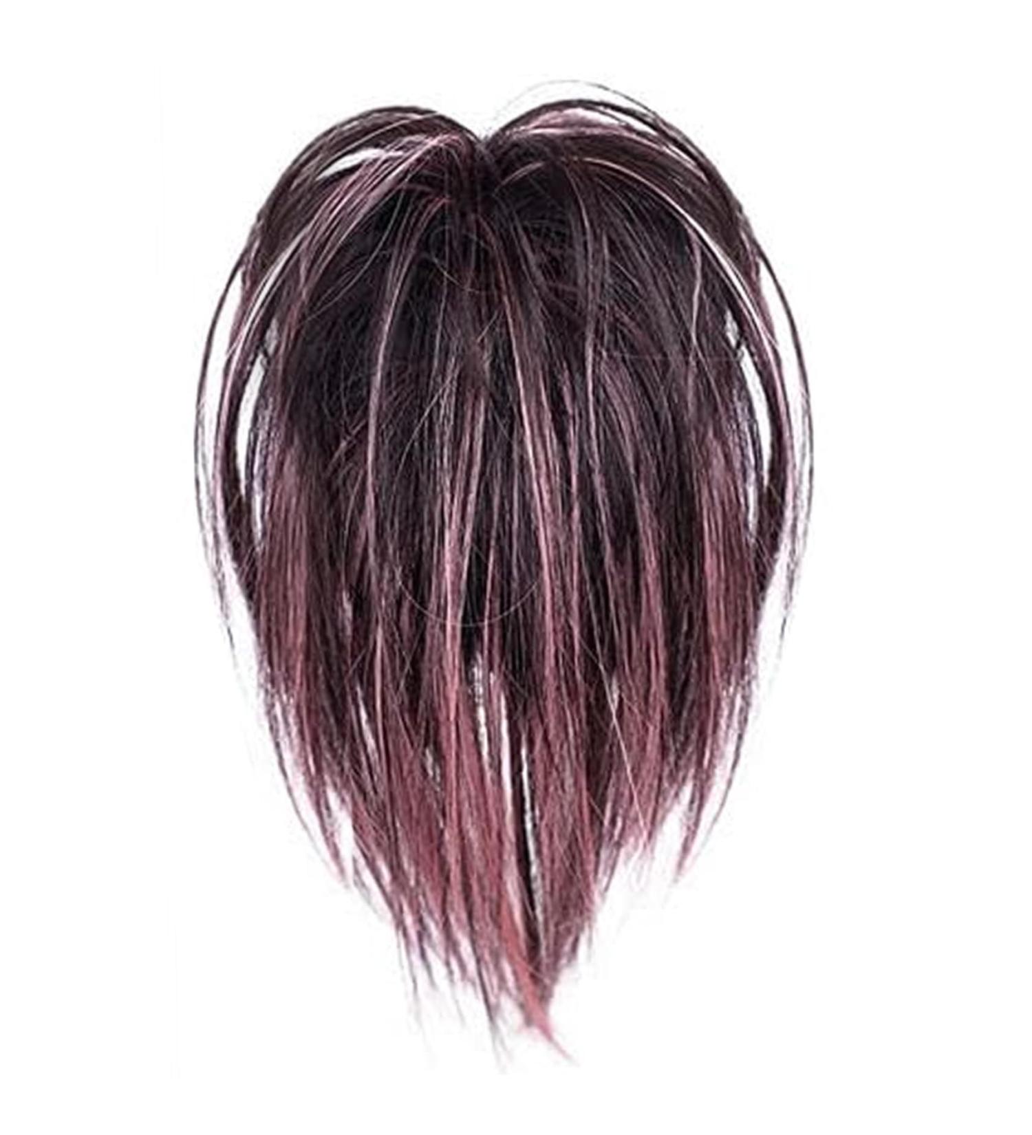 Clip On Ponytail Extensions 12Inch Hair Extensions Ponytail For Women Synthetic Short Hair Bun Ponytail Straight Fashion Claw Clip Open Hair Pieces For Women Girls(Black&Pink) - Buy Online on GoSupps.com