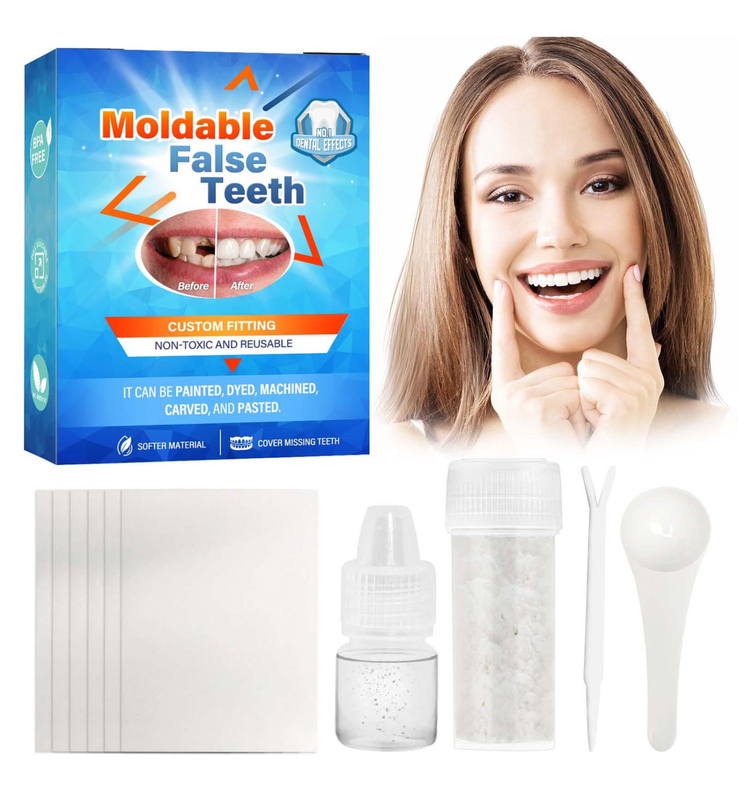 Moldable False Teeth Repair Kit - Dental Glue for Missing & Broken Teeth - Regain Your Smile in Minutes | 1 Pack - Buy Online on GoSupps.com