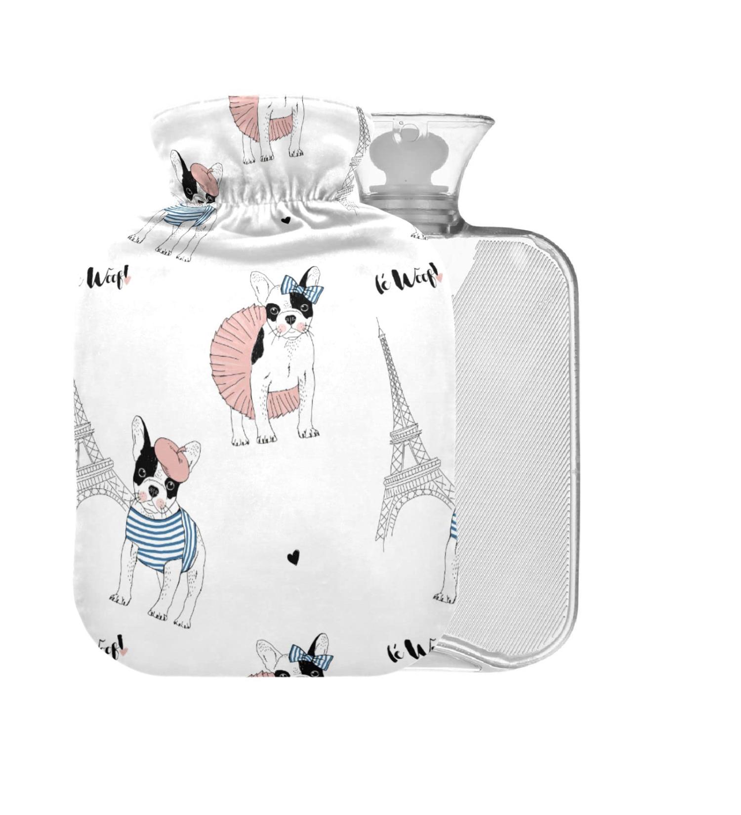 Buy French Bulldog Hot Water Bottle | 1L Small Warm-Up Bag for Pain Relief | Cozy Bed for Hands & Feet | No BPA - International Shipping Available - Buy Online on GoSupps.com