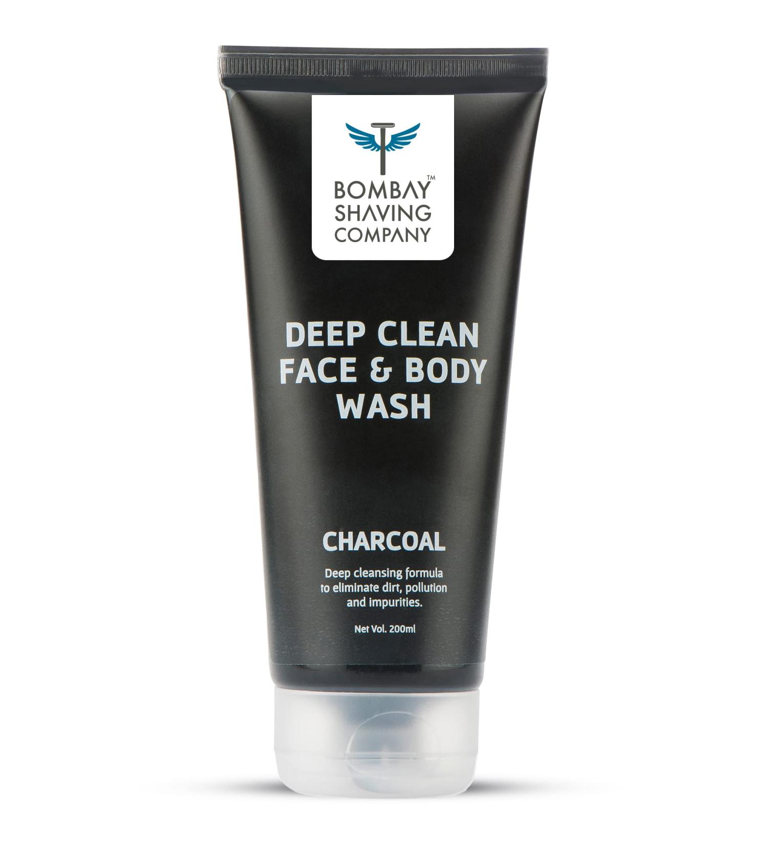 Bombay Shaving Company Activated Charcoal Face & Body Wash for removing dirt and impuritities with Anti-Pollution Effect - 200 ml - Buy Online on GoSupps.com