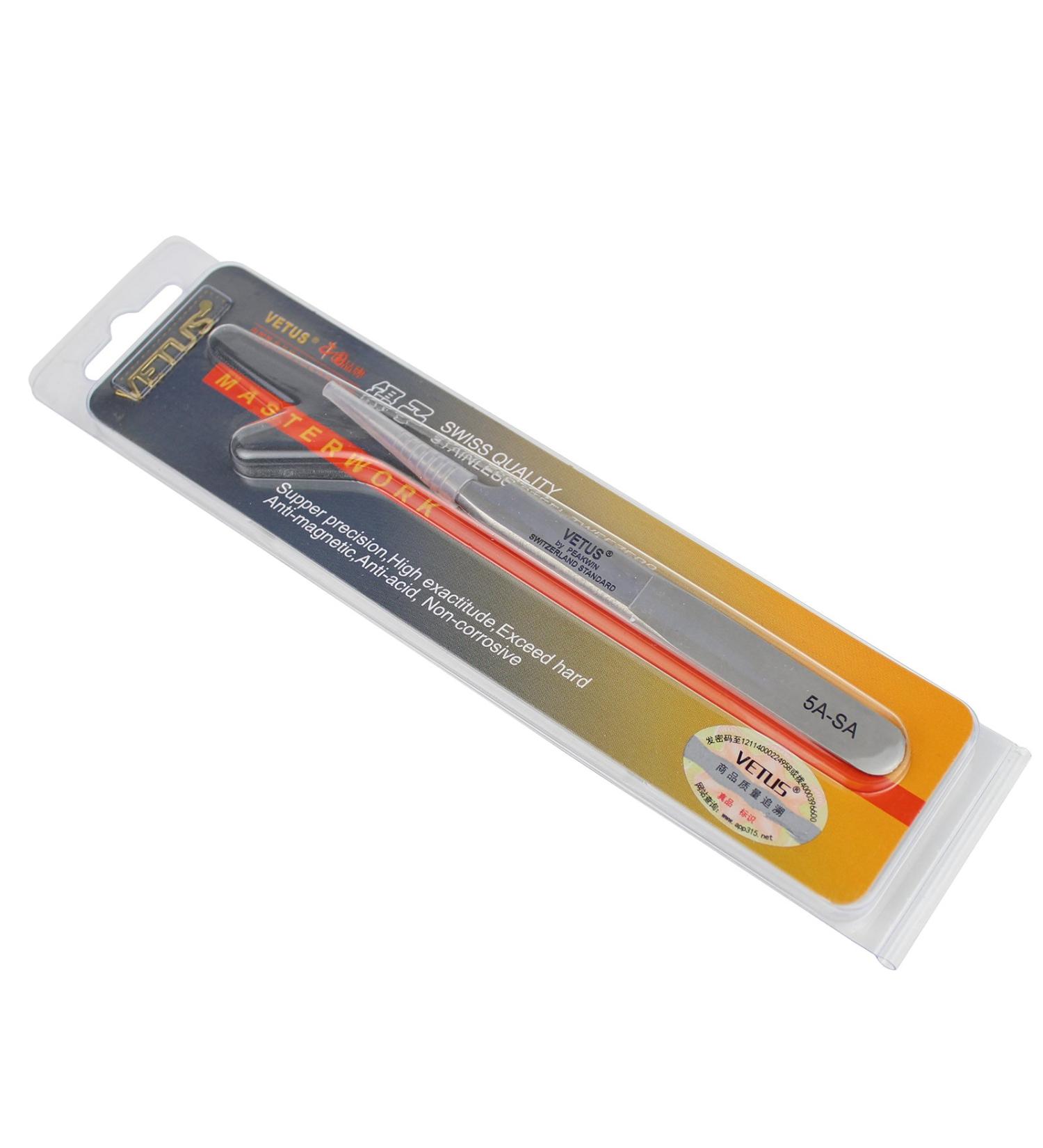 Original Vetus tweezers 5A-SA eyelash tweezers for 3D/6D roll eyelash extension eyelash tweezers