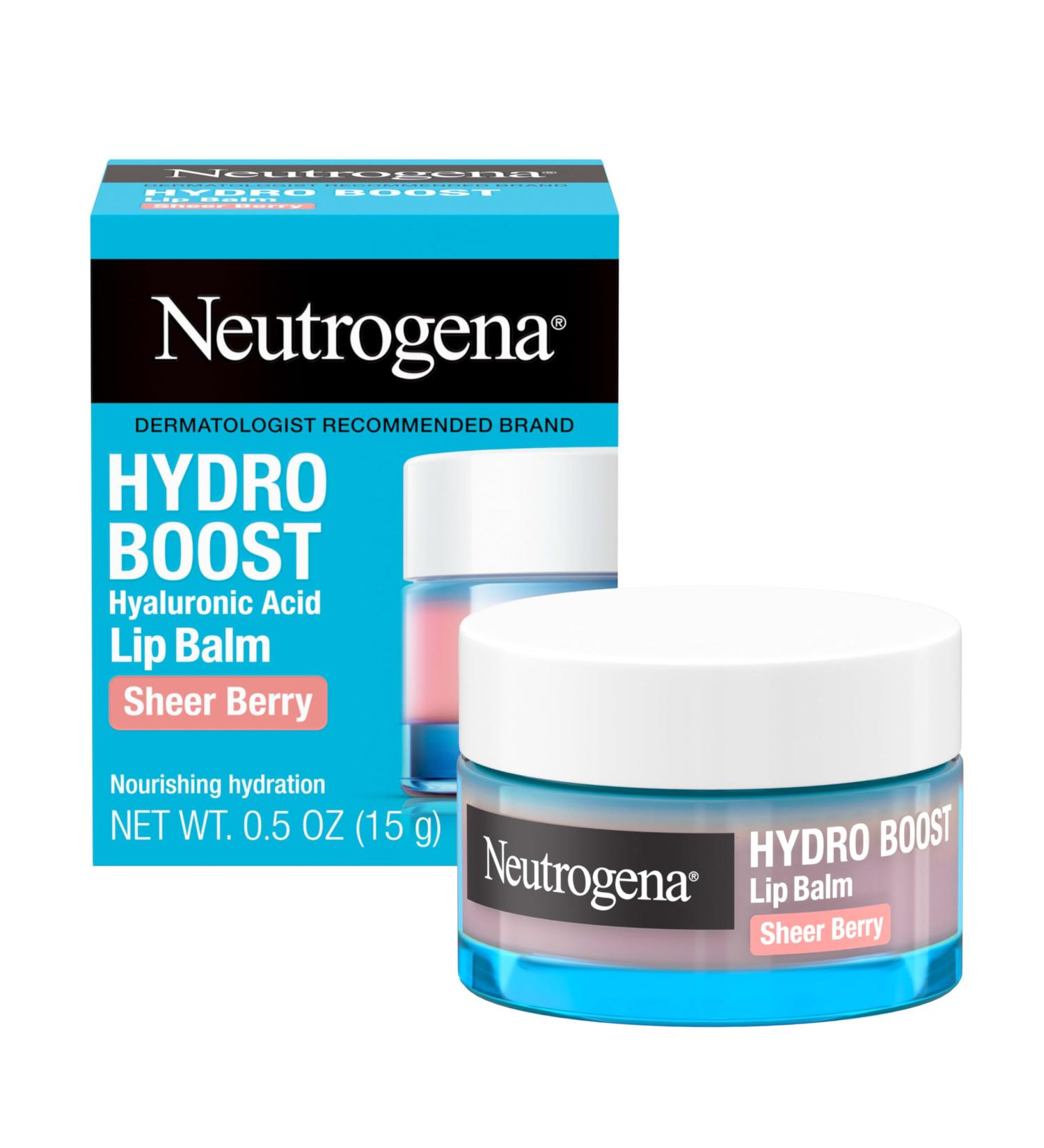 Neutrogena Hydro Boost Hyaluronic Acid Lip Balm, Nourishing Vitamin E Leaves Lips Feeling Hydrated, Sheer Pink Tinted Color with a Sweet Berry Flavor, Sheer Berry, 0.5 oz Sheer Pink 0.05 Fl Oz (Pack of 1) - Buy Online on GoSupps.com