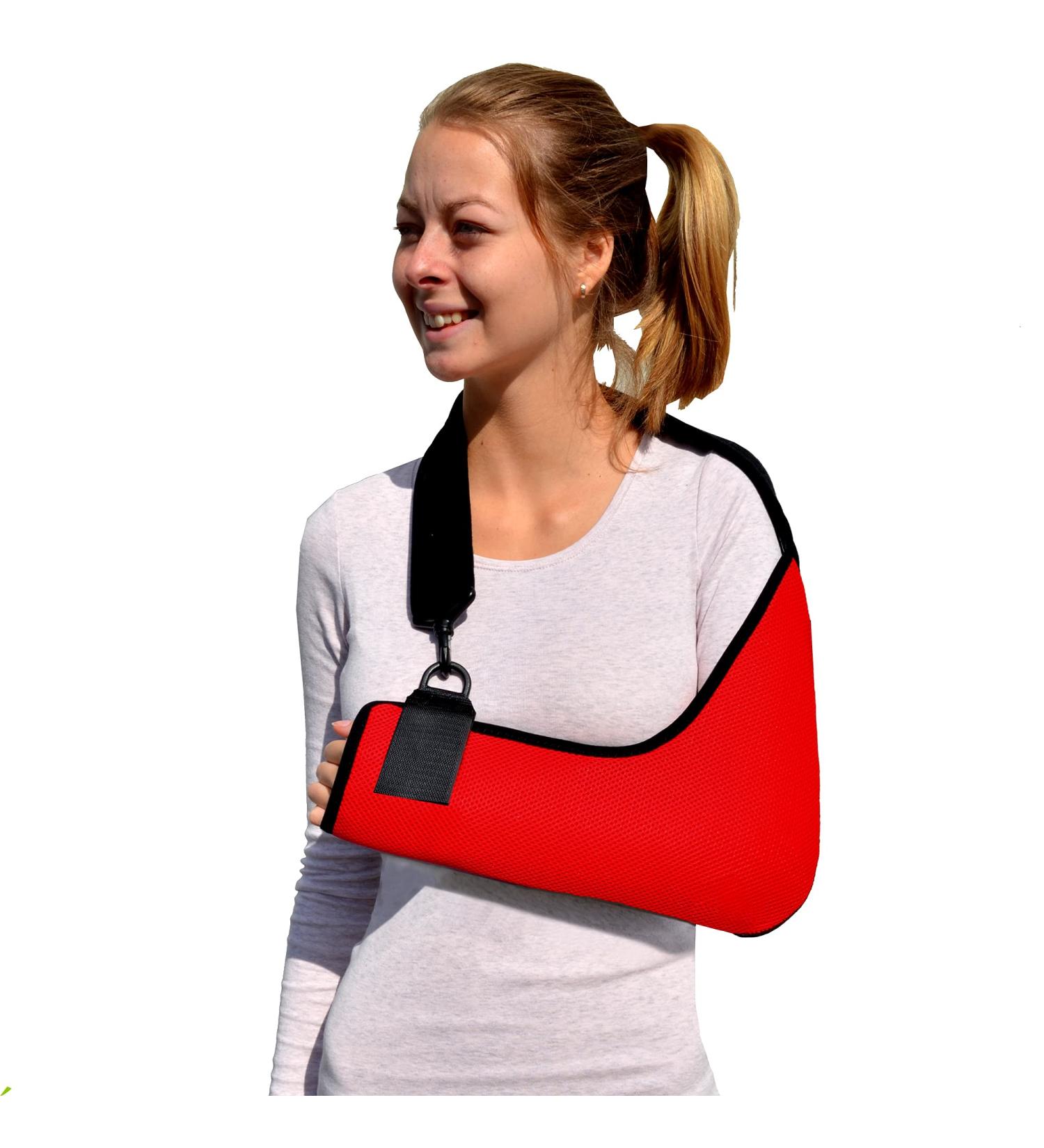 Adult Arm Sling - L Red/Black Trim | Adjustable Fit with Cooling Fabric Technology - Buy Online on GoSupps.com