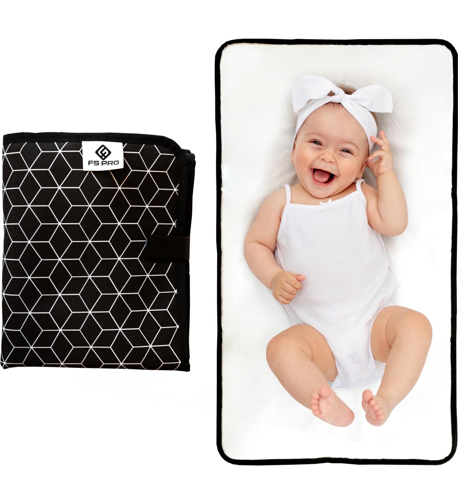 FS Pro Baby Portable Changing Mat - Foldable Waterproof Travel Pad (Black) - Buy Online on GoSupps.com