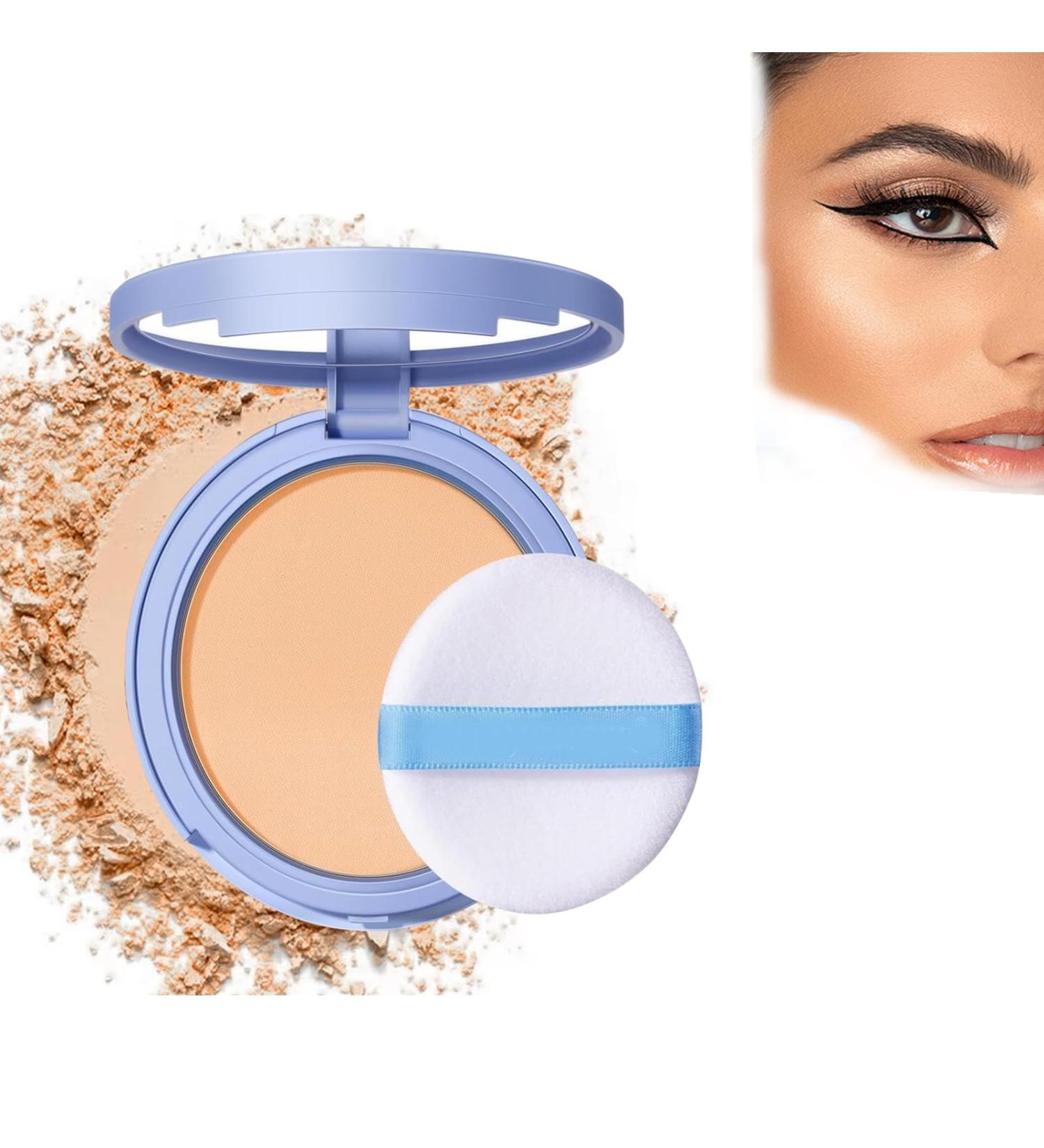 Summer Oil Control Matte Perfections Pressed Powder Oil Control Face Pressed Powder Matte Smooth Setting Powder Makeup Waterproof Long Lasting Finishing Face Powder (03# Complexion)