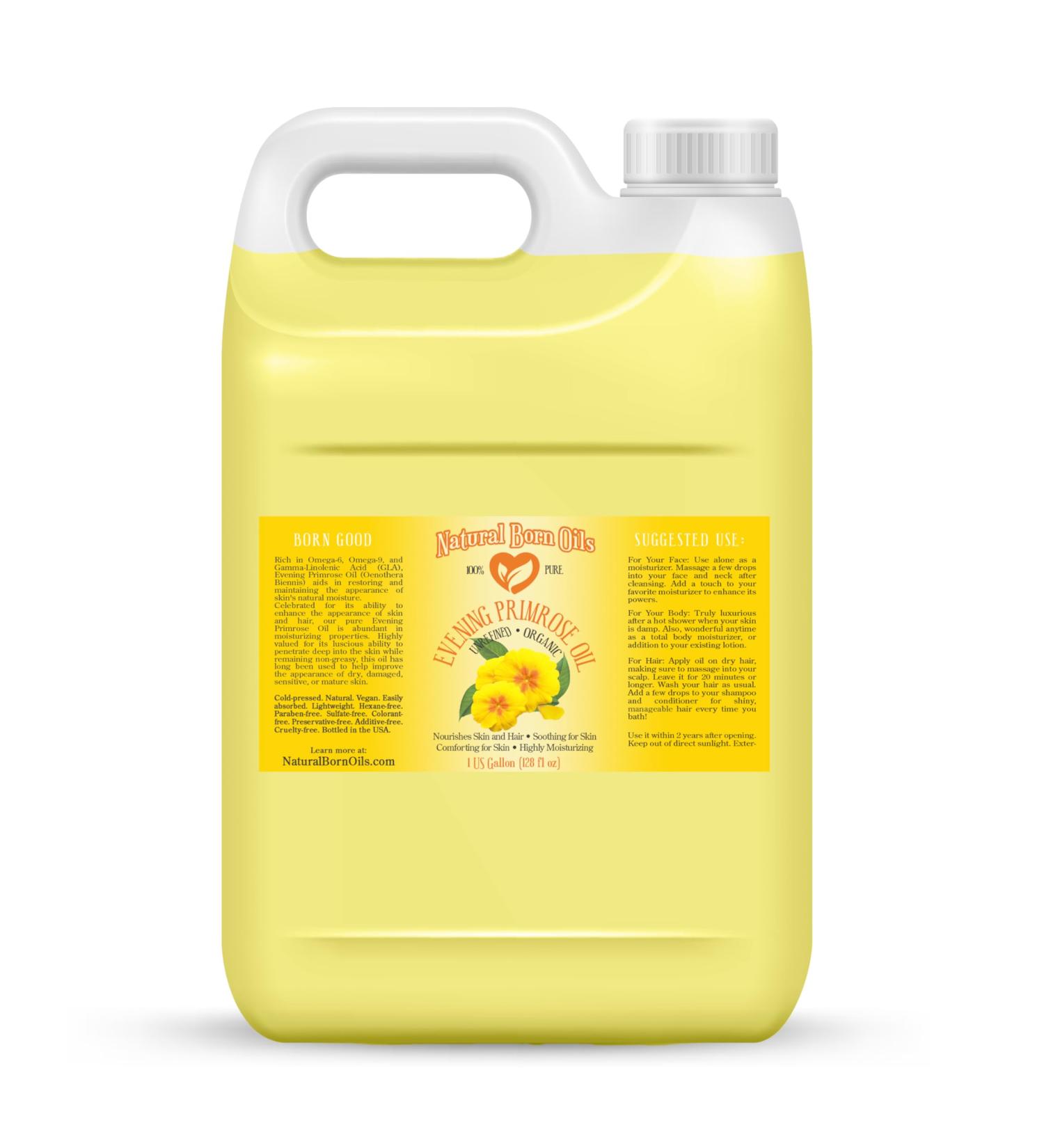 Natural Born Oils Evening Primrose Oil 1 Gallon Organic Cold-Pressed Vitamins & Minerals Deep Skin Care Hair Vitality - Buy Online on GoSupps.com