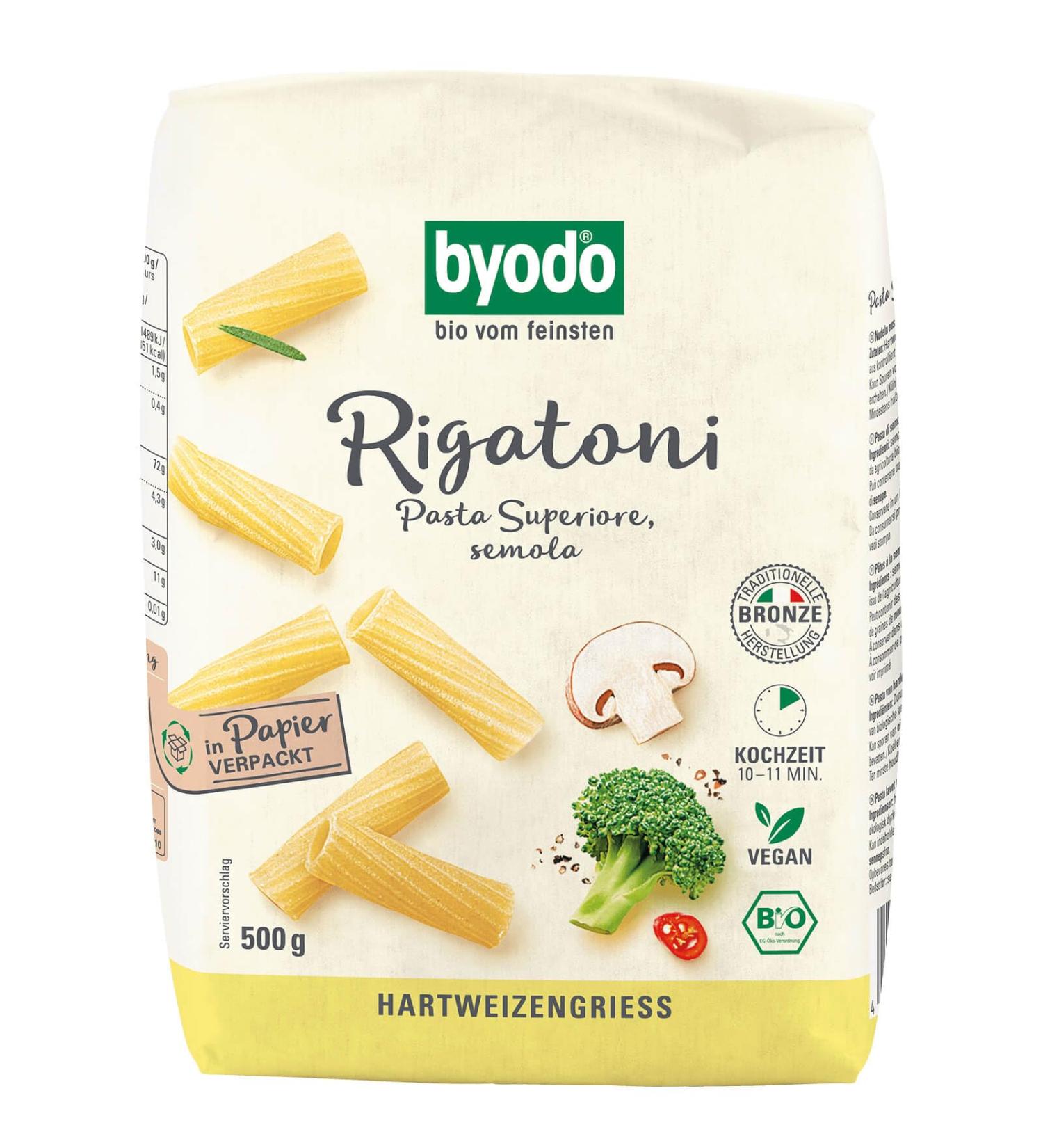  ByoDo Byodo Rigatoni bio clair 500 g (2 x 500 g) - Buy Online on GoSupps.com
