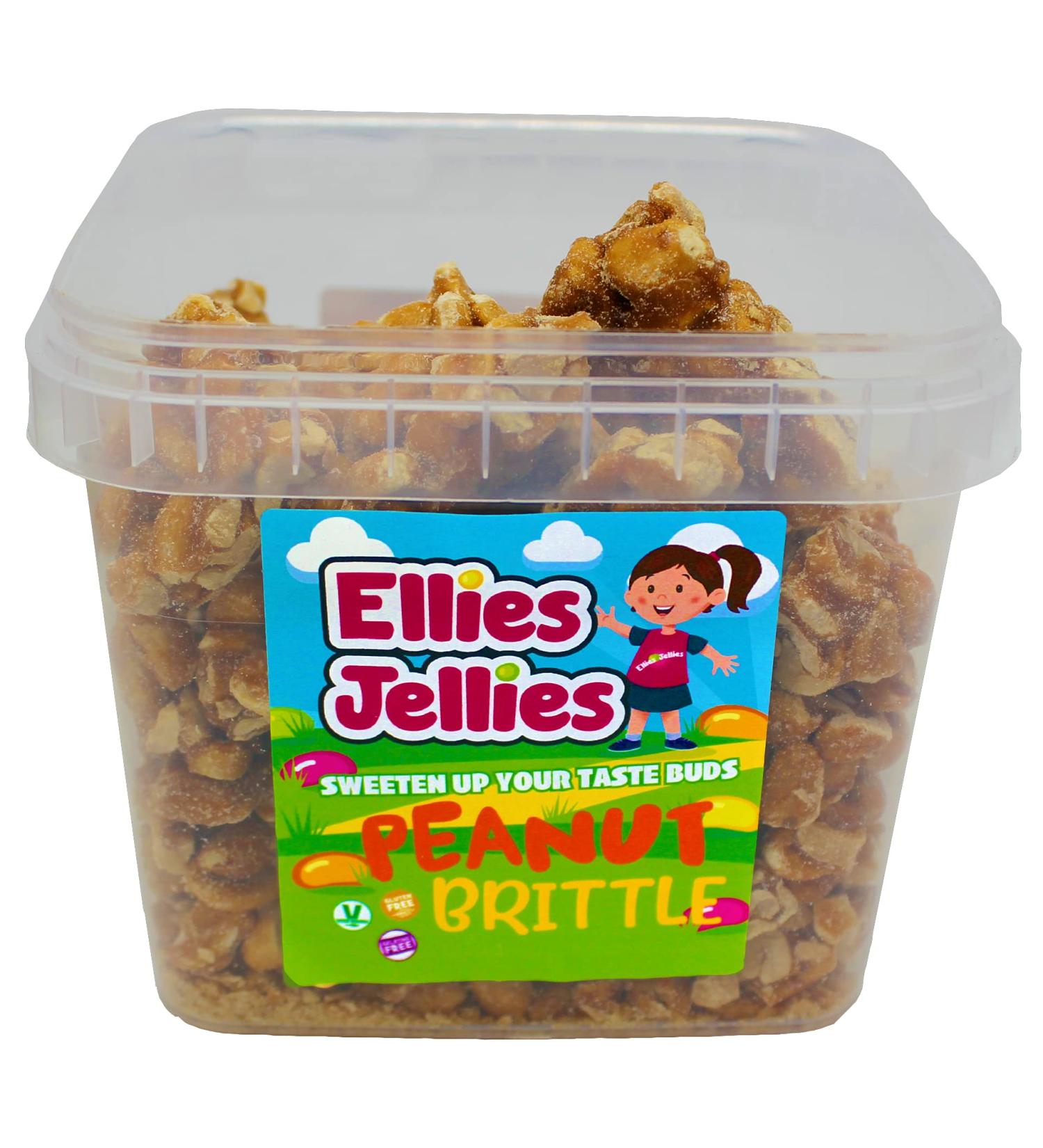 Ellies Jellies Peanut Brittle 520g Square Tub