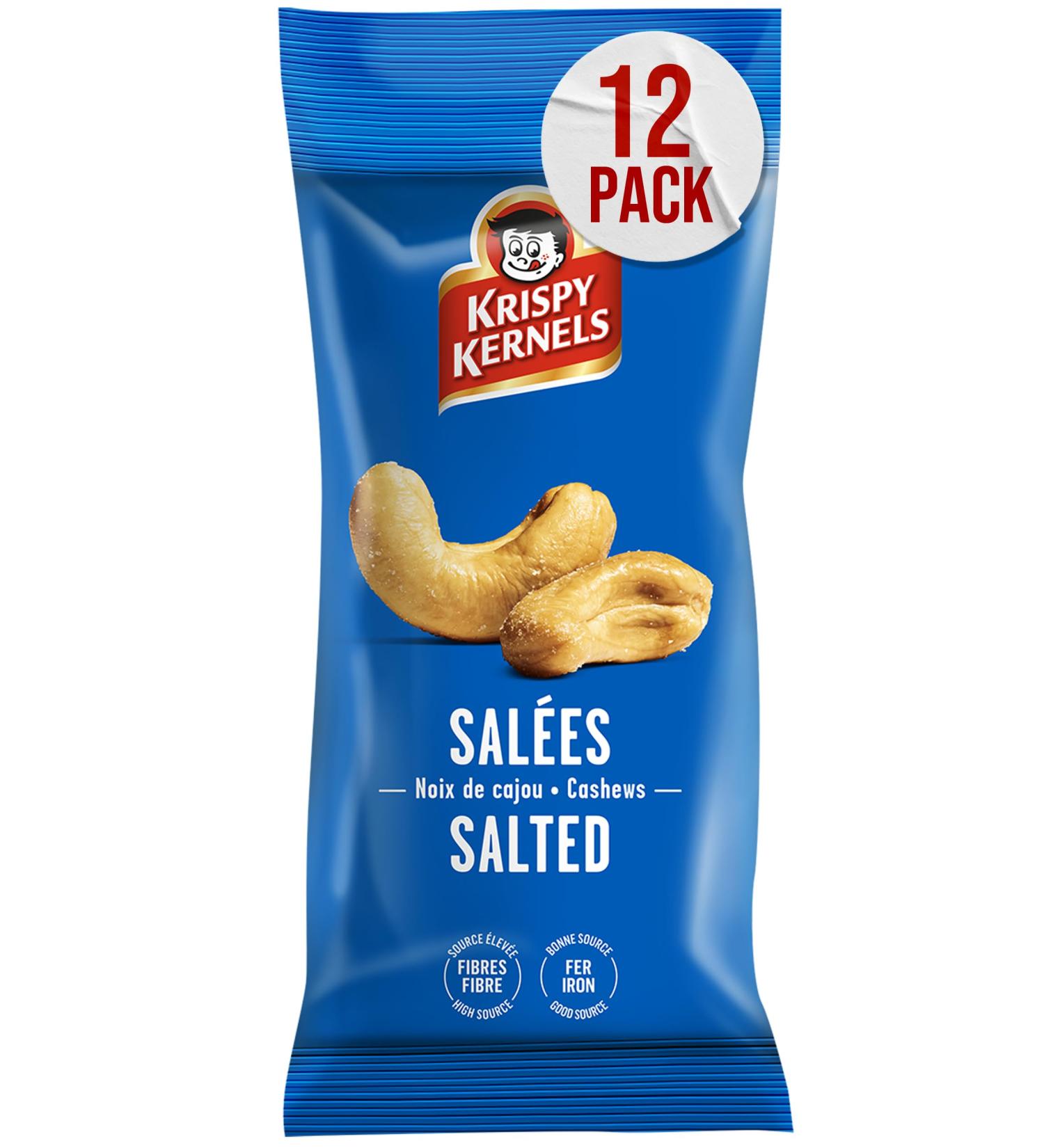 Krispy Kernels | Roasted Salted Cashews Premium Quality Nuts (12 x 40g) - Buy Online on GoSupps.com