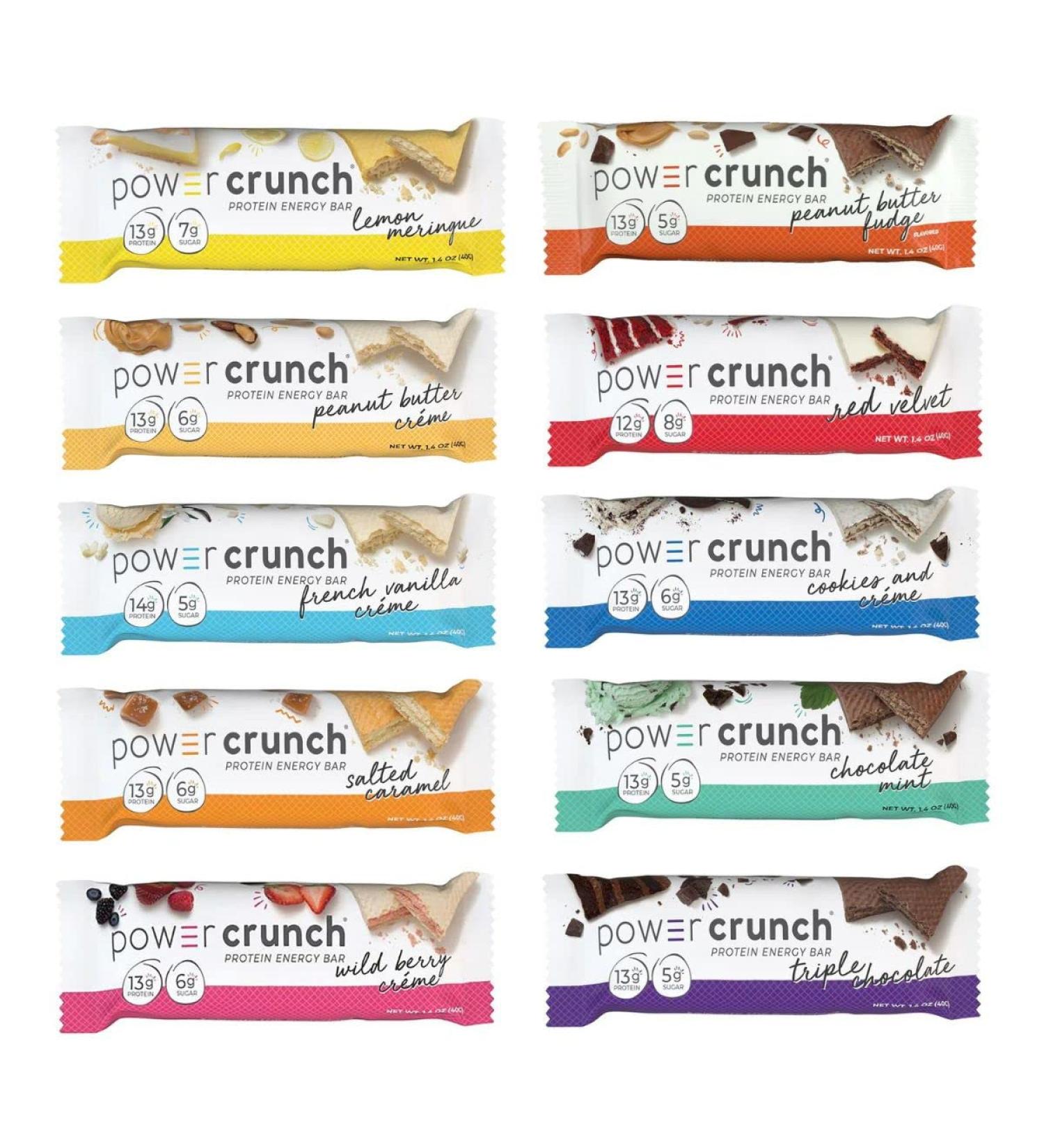Power Crunch Original Protein Bars Variety Pack - Best Variety Pack of 10 Flavors (20 Bars) - Buy Online on GoSupps.com