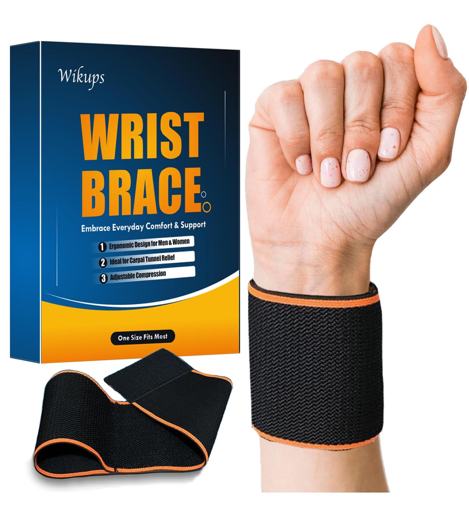 Adjustable Carpal Tunnel Wrist Brace - Compression Support for Pain Relief | Ideal for Fitness Weightlifting Tendonitis & Arthritis | Orange - Buy Online on GoSupps.com