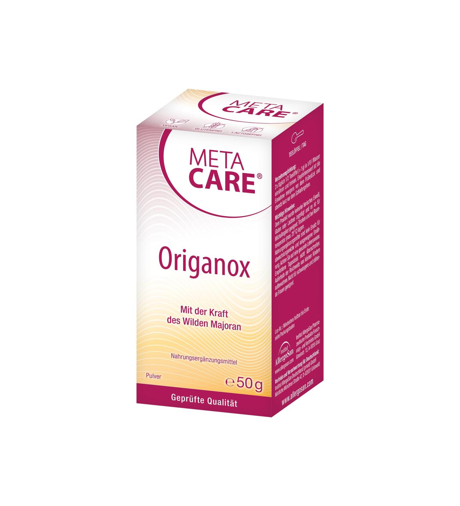 Meta Care Origanox - Premium Wild Marjoram Extract 2000 mg Oregano Powder - 50 g for Easy Intake - Boost Your Health Naturally - Buy Online on GoSupps.com
