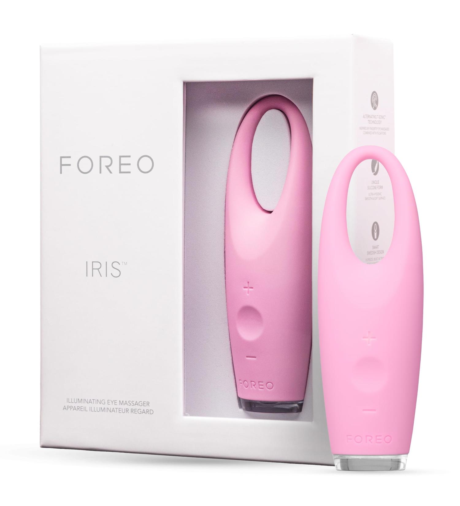Foreo Iris Illuminating Eye Massager - Reduce Puffy Eyes, Dark Circles & Eye Bags | Enhances Eye Cream Absorption | Silicone | Anti-Aging | Petal Pink - Buy Online on GoSupps.com