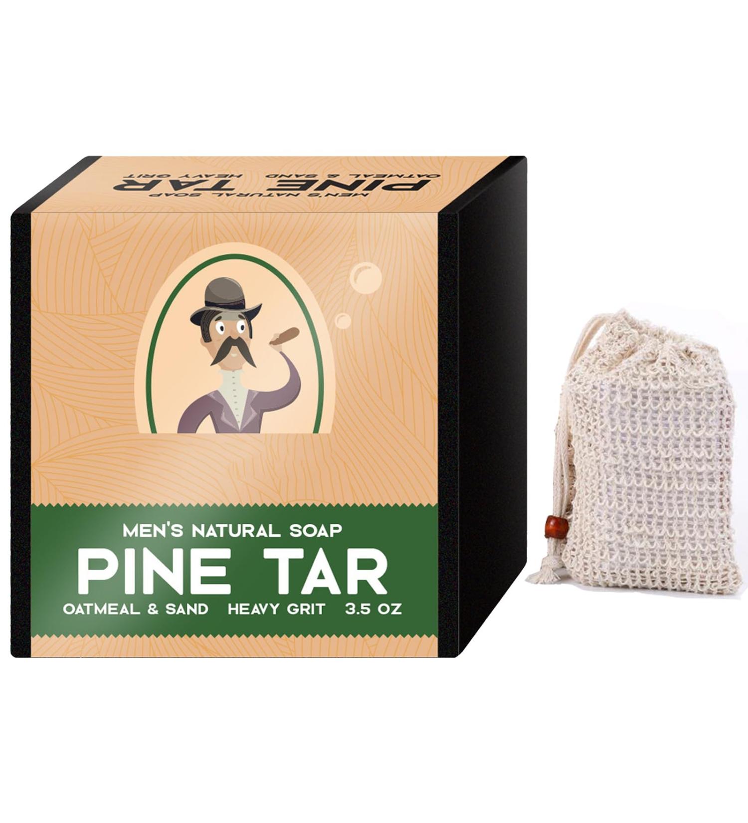 Natural Soap for Men Body Soap Bar for Men Men's Pine Tar Soap Men's Soap Bars Handmade Brightening Pine Tar Soap Natural Soap Bar for Men Pine Tar Soap For Moisturizing withBubble Mesh Soap Bag - Buy Online on GoSupps.com