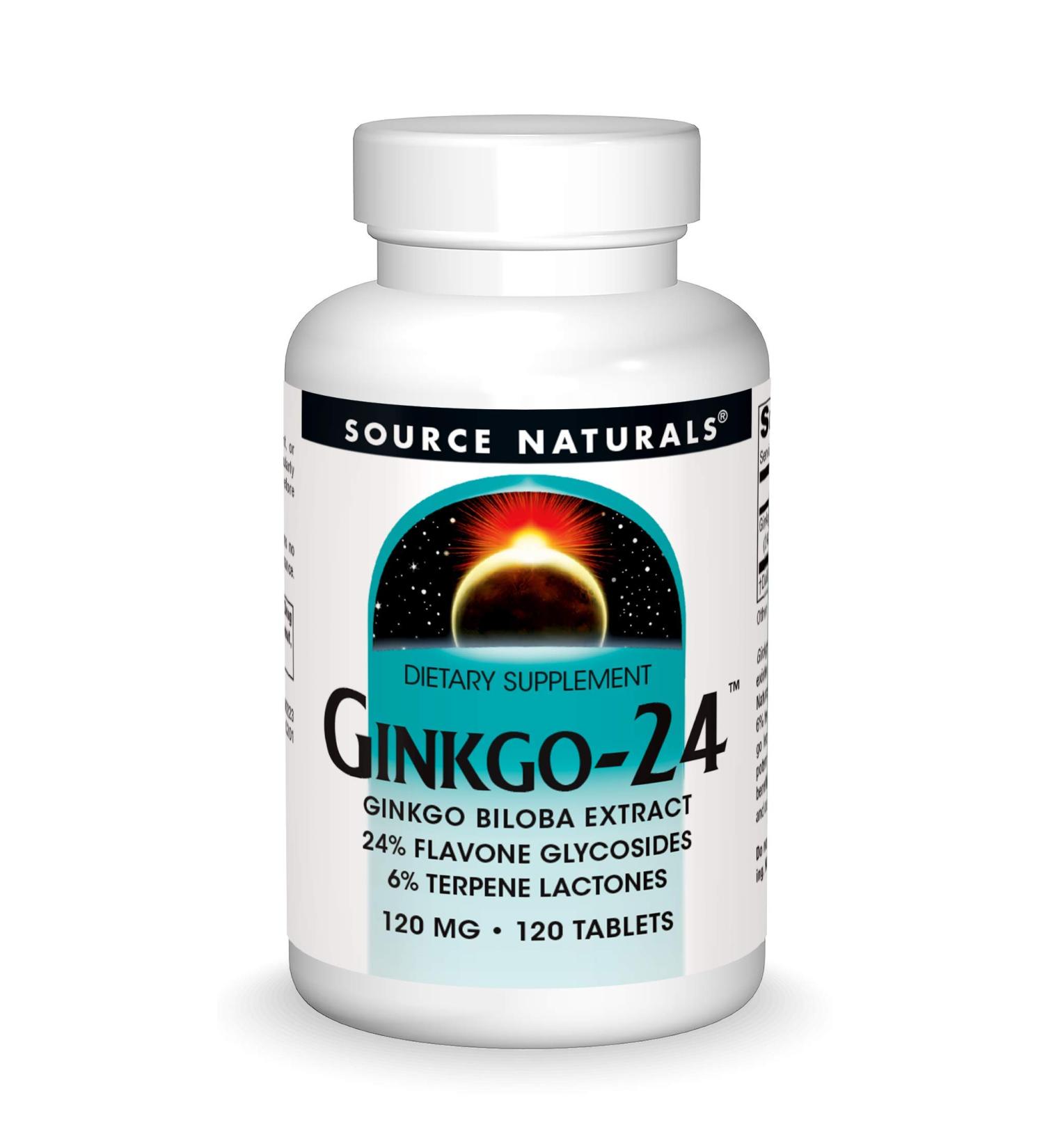 Buy Source Naturals Ginkgo-24 120 mg | 120 Tablets for Enhanced Memory & Focus - Buy Online on GoSupps.com