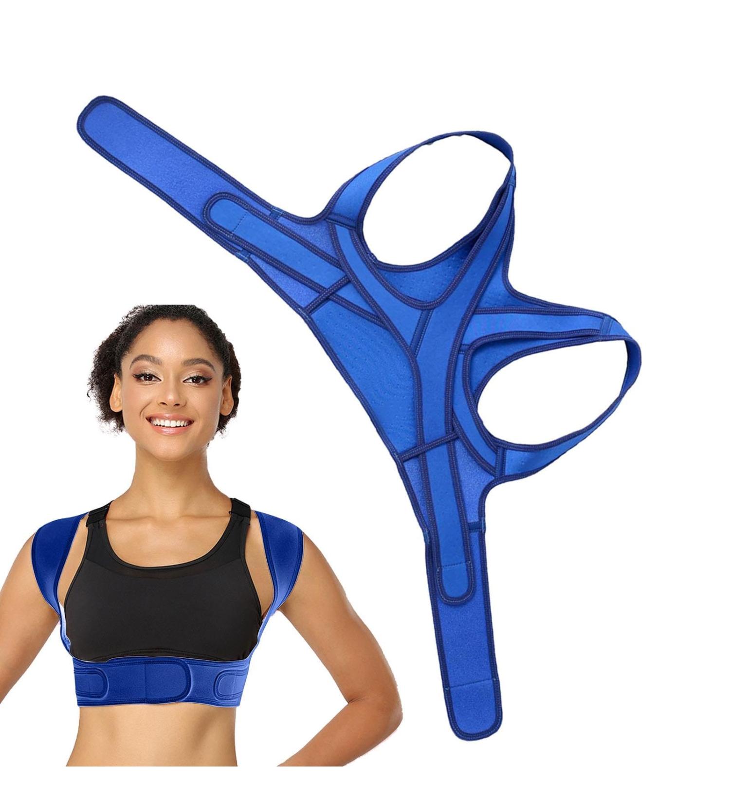 Back Brace Corrector Adjustable Back Corrector | Breathable Corrector Invisible Back Corrector for Breast Shoulder Women Blue X-Large - Buy Online on GoSupps.com