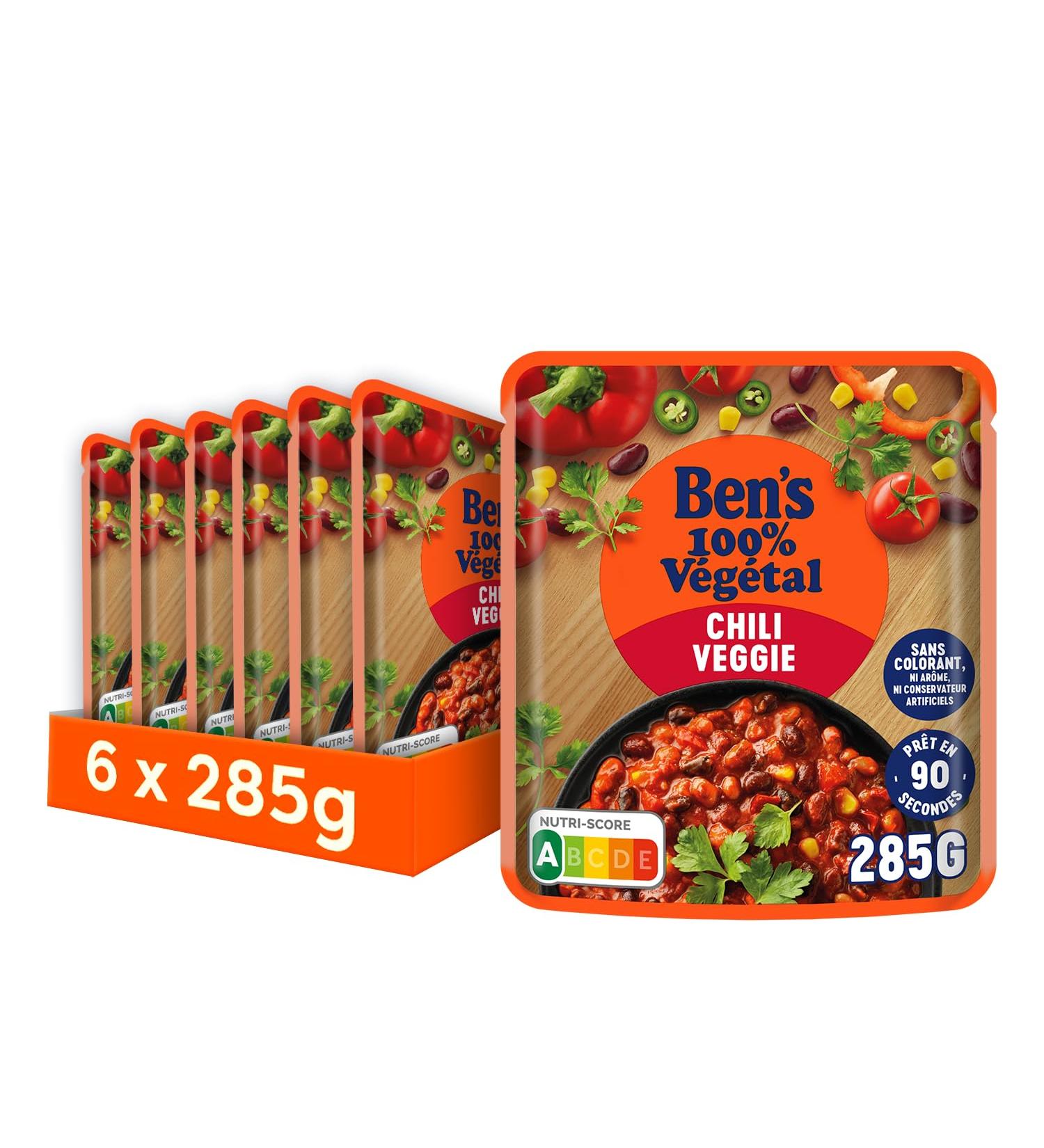 BEN'S ORIGINAL 100% Plant-Based Chili Veggie (6 x 285 g) - Buy Online on GoSupps.com