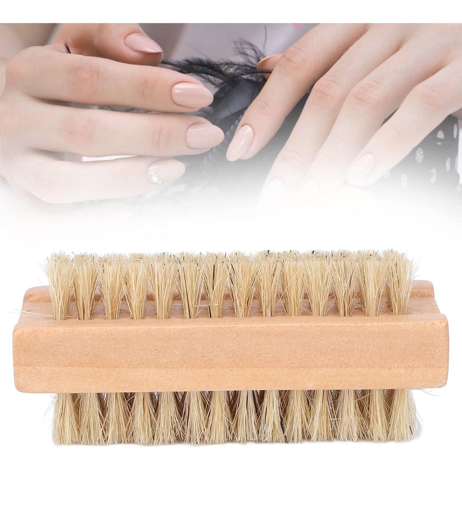 Buy Wooden Nail Brush - Double-Sided Pig Bristle Fingernail & Toenail Cleaner for Manicure & Pedicure | International Shipping - Buy Online on GoSupps.com