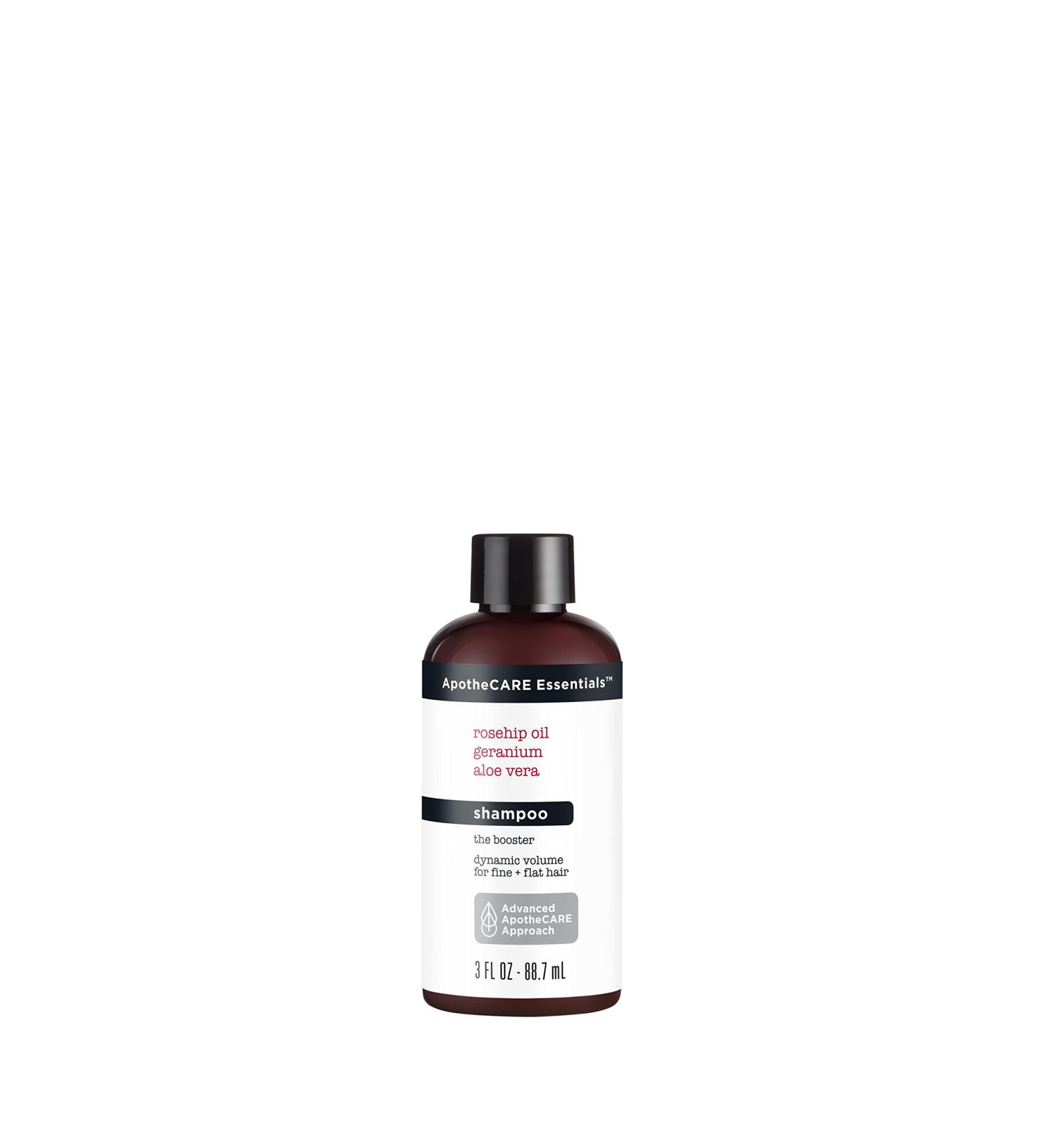 ApotheCARE Essentials The Booster Travel Shampoo Aloe Vera Rosehip Oil Geranium 3 oz