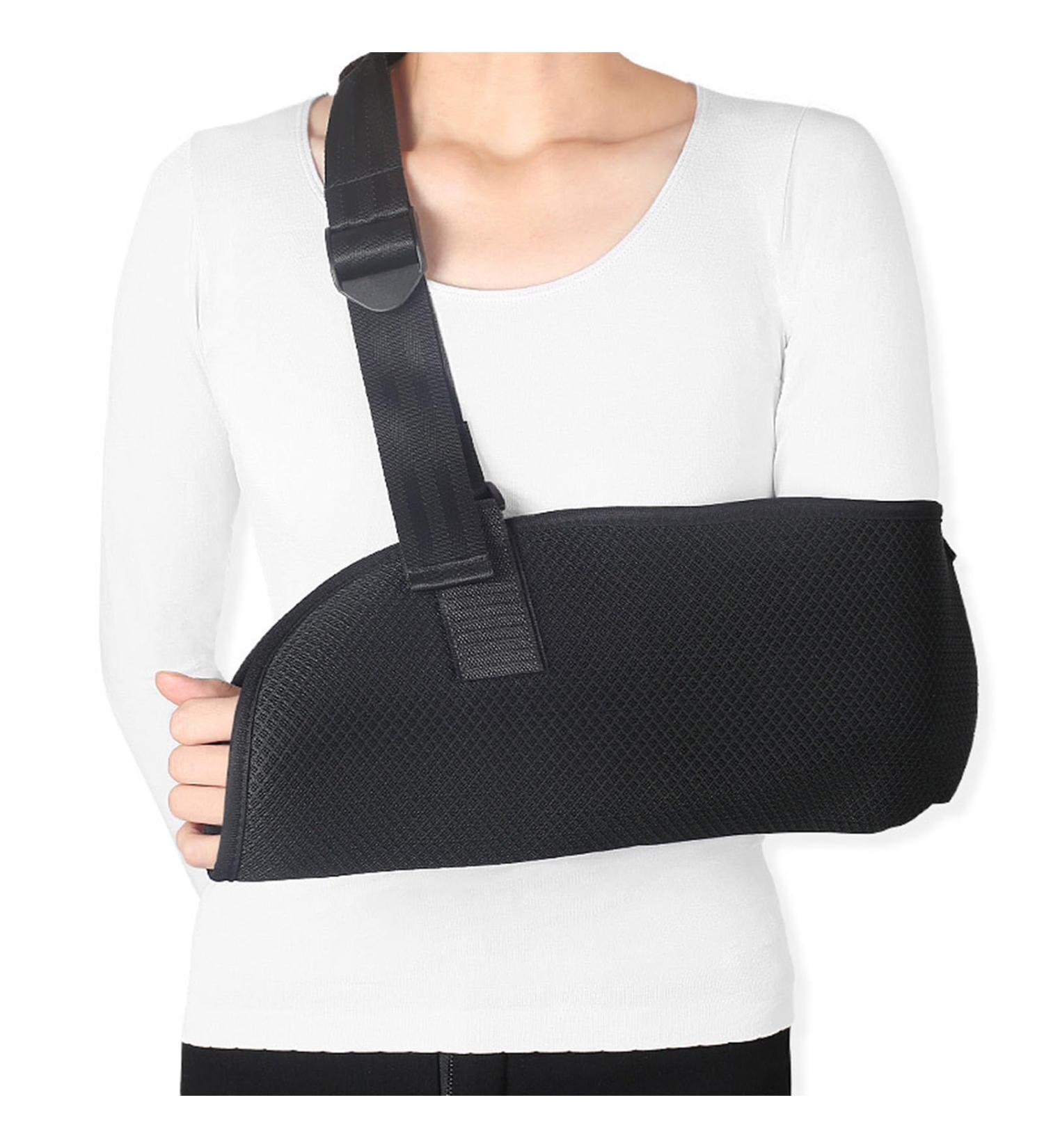 Adjustable Arm Sling for Left Shoulder Support - Breathable Black Arm Loop for Men & Women | JORTMRD - Buy Online on GoSupps.com