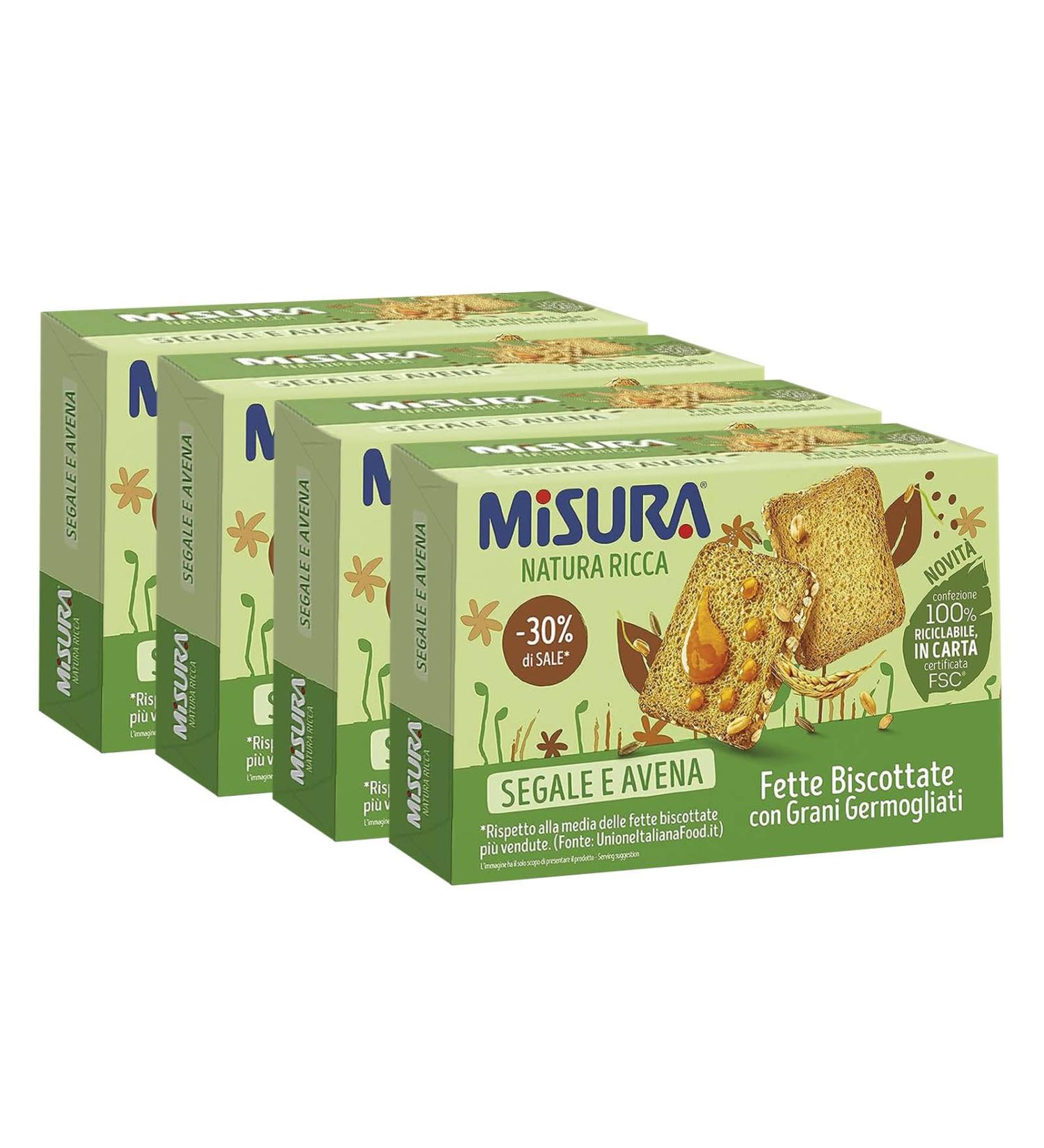  CAIYA Set of 4 Slices Rich Biscuit Slices with Sprouted Grains Rye and Oats 320g 4 Packs  - Buy Online on GoSupps.com