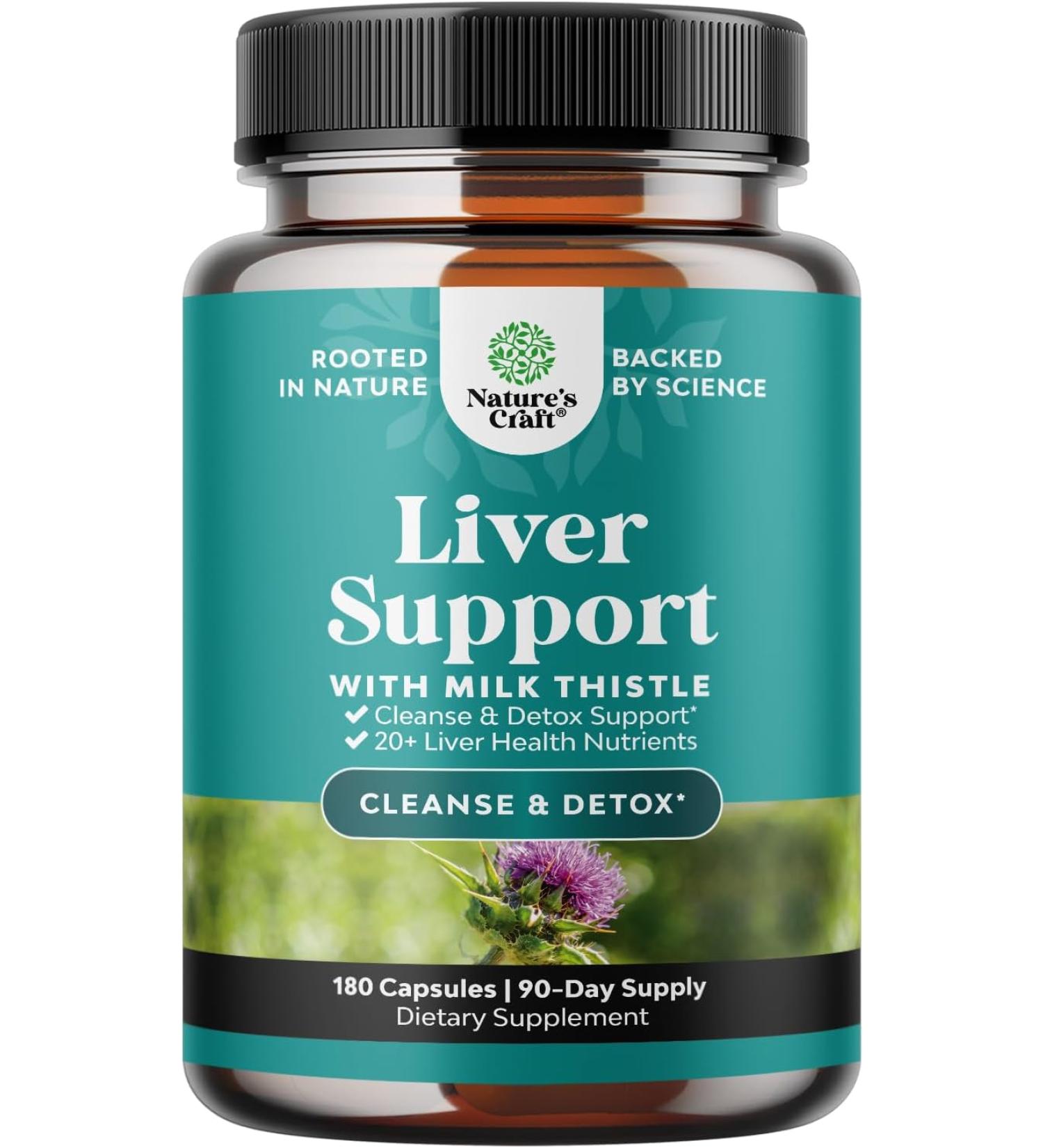 Liver Cleanse Detox & Repair Formula - Herbal Liver Support Supplement with Milk Thistle Turmeric Dandelion Root & Artichoke Extract for Liver Health - Silymarin Milk Thistle Liver Detox Capsules 180 - Buy Online on GoSupps.com