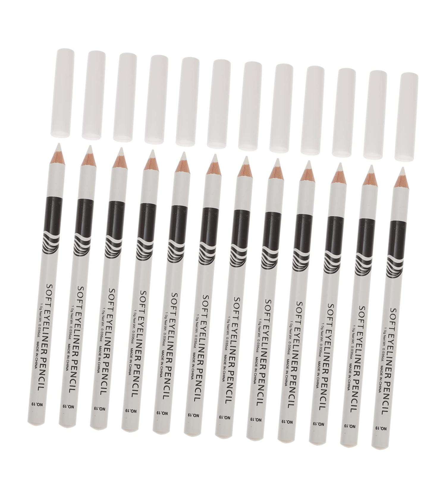 Beatifufu 12pcs Lying Silkworm Eyeliner Sparkle Highlighters Liner Gel Pencil Makeup Eyebrow Pencil White Wood - Buy Online on GoSupps.com