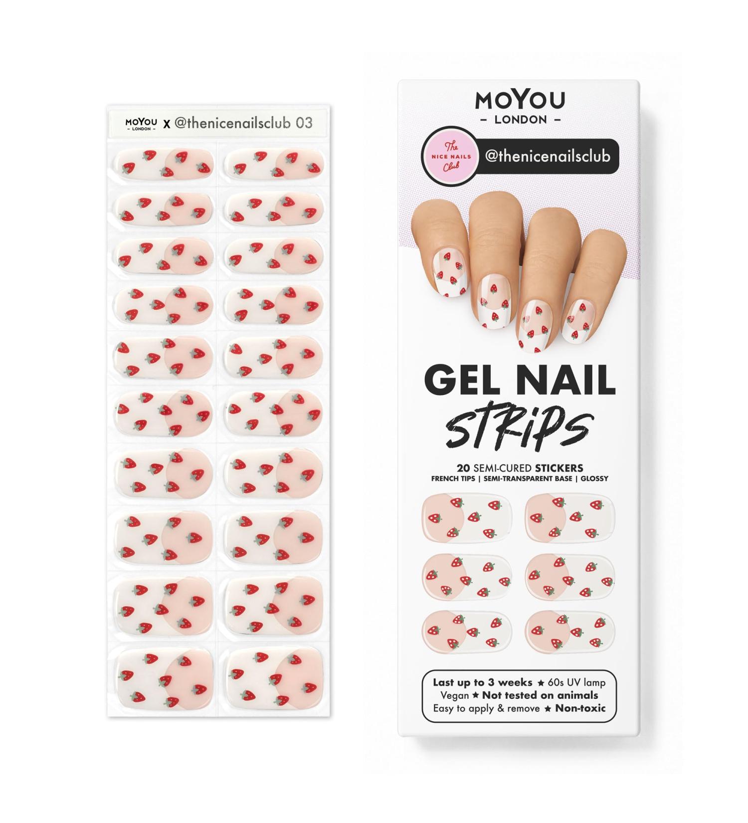 MOYOU LONDON Semi Cured Gel Nail Strips 20 Pc. Gel Wraps for Nails Get 1 Free UV Lamp when you Get 3 or More Easy Apply & Remove for Salon-Quality Manicure -thenicenailsclub 03