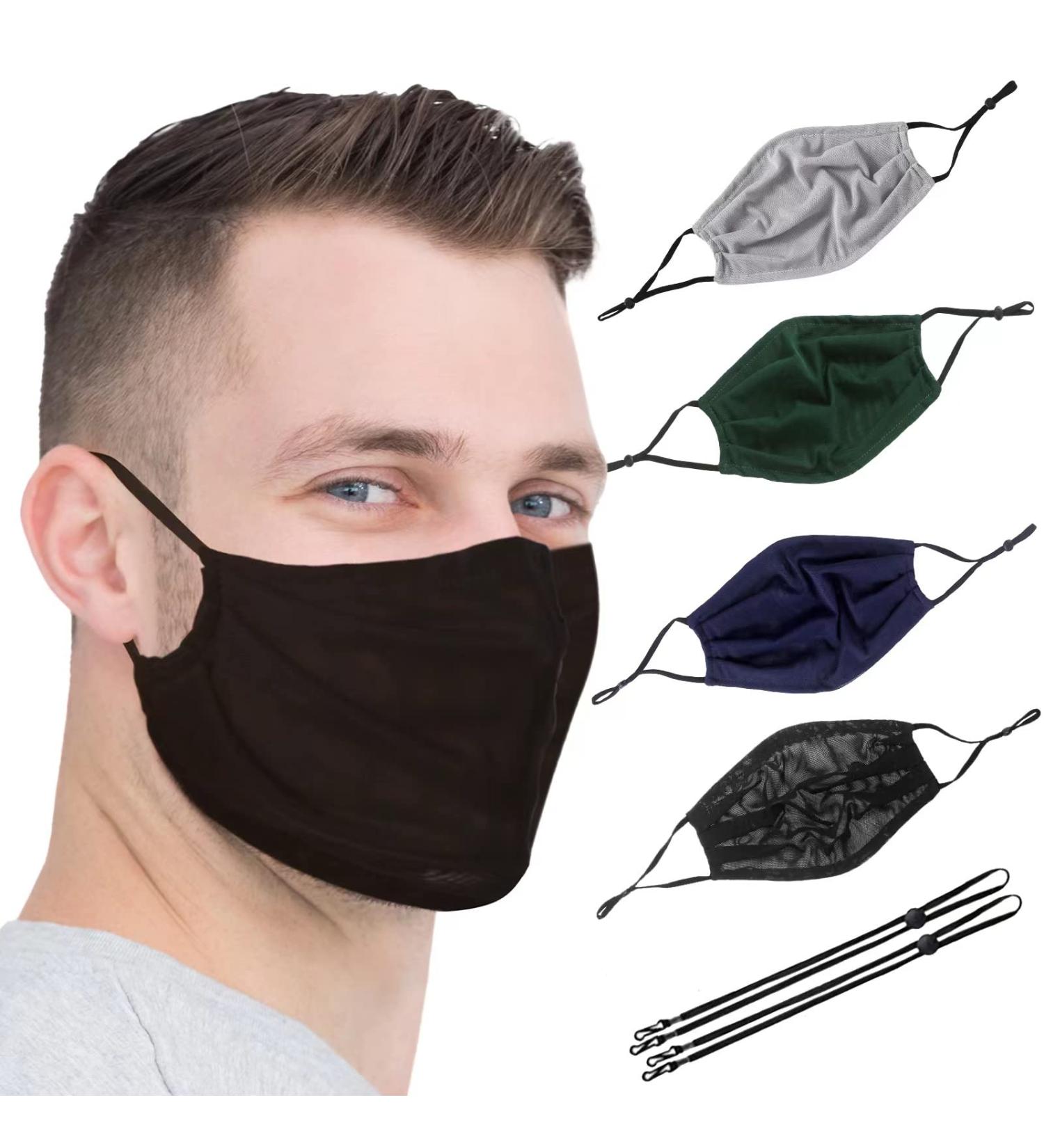 Wild & Bold 4Pcs Breathable Mesh Face Mask - Reusable Washable Comfortable for Men Women & Youth with Adjustable Earloop & Neck Strap - Perfect for Indoor & Outdoor Sports Parties - Buy Online on GoSupps.com