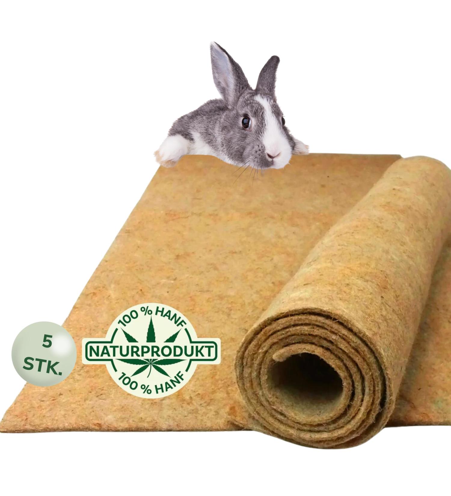 Natural 5 Rodent Mats - 100% Hemp Dust-Free & Strong | Ideal for Cage Soil Cover - 100x50cm | High-Quality Protective Liners - 5 Pieces - Buy Online on GoSupps.com