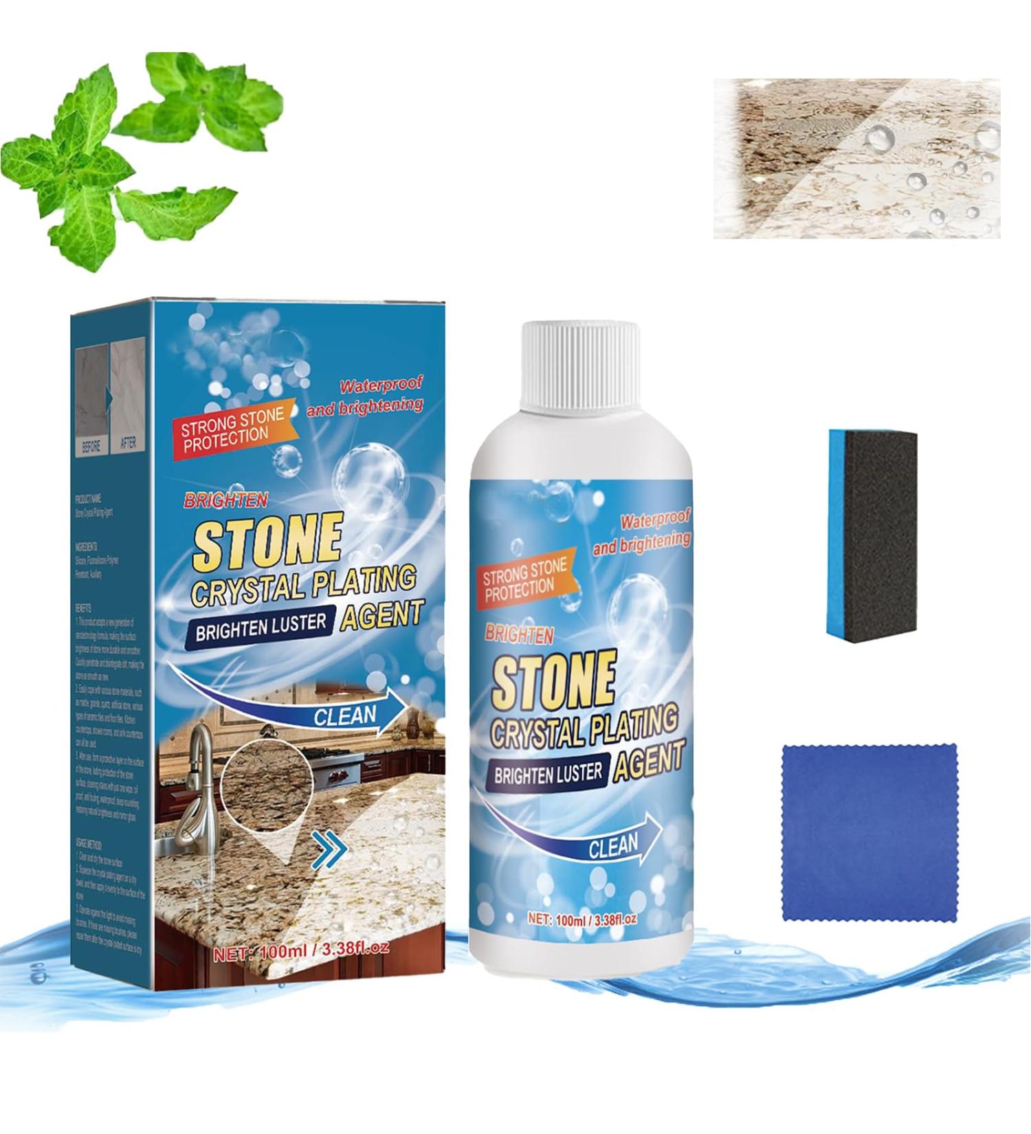 Stone Crystal Plating Agent Stone Stain Remover Cleaner Marble Cleaner Stain Remover Stone polishing Compound All-Purpose Stone Cleaner and Polish for Marble Granite Quartz and More (1pcs) - Buy Online on GoSupps.com