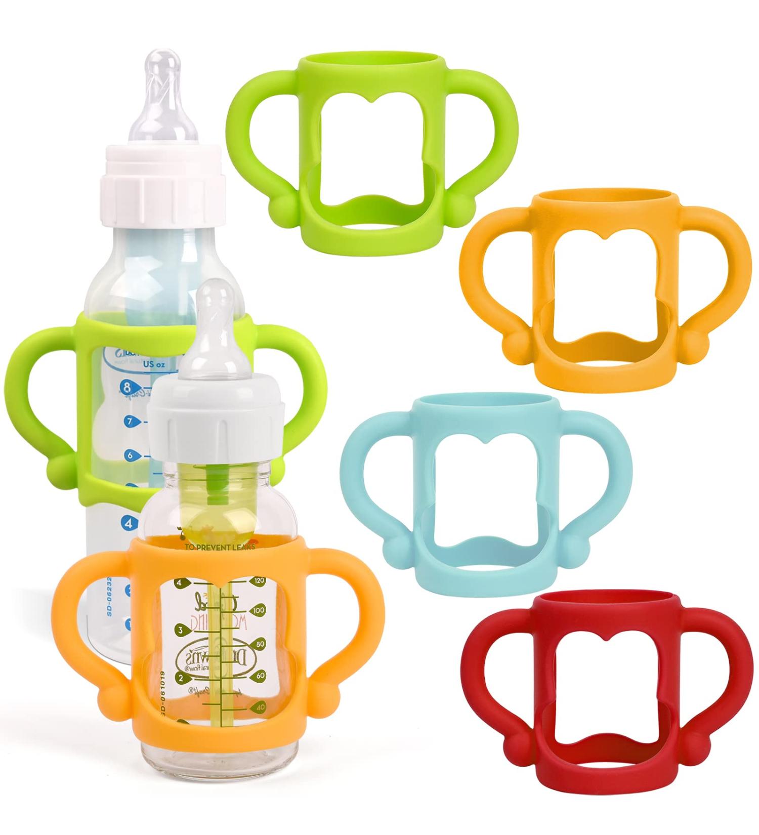 4 Pack Silicone Baby Bottle Handles for Dr. Brown Narrow Bottles - Easy Grip, BPA Free Bottle Holder - Buy Online on GoSupps.com