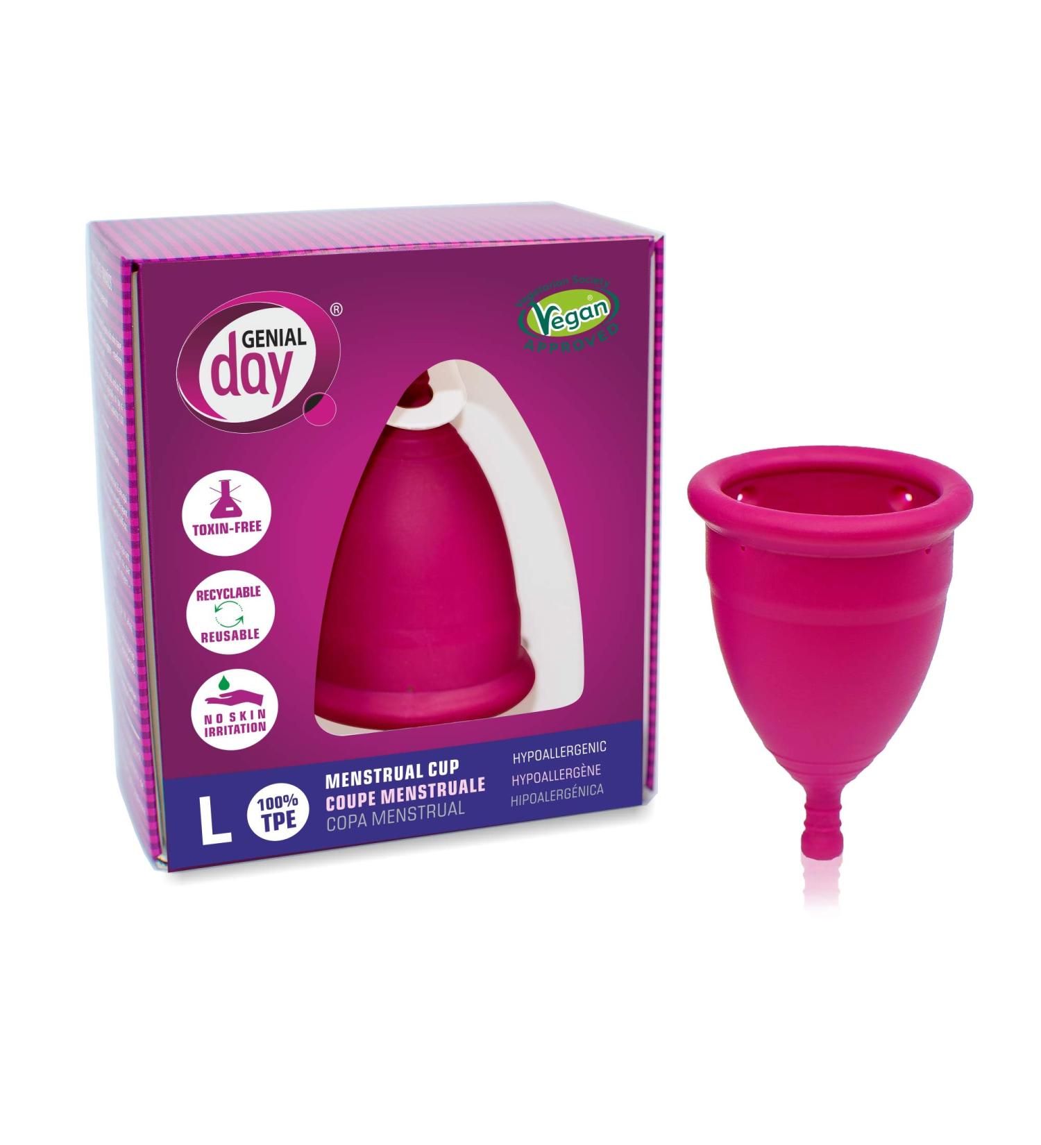 Genial Day Large Menstrual Cup for Comfortable Flow | Eco-Friendly & Reusable - Buy Online - Buy Online on GoSupps.com