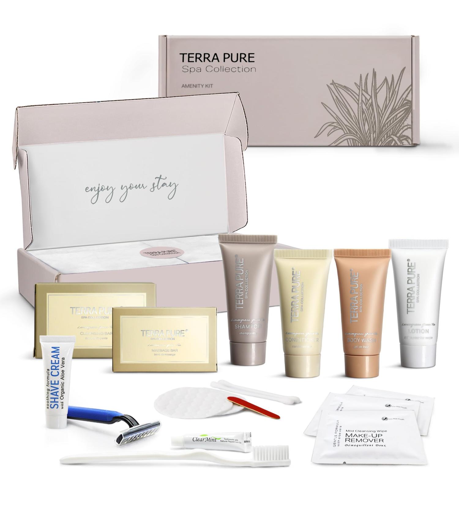Terra Pure Spa Collection Amenity Kit | Travel Size Shampoo Conditioner Lotion & More | 6-Piece Set for Luxury Getaways - Buy Online on GoSupps.com